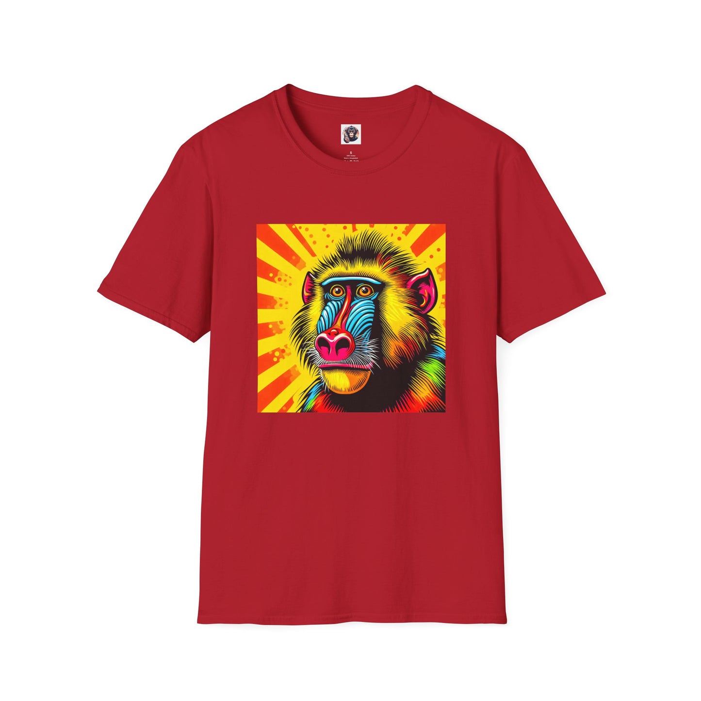 Baboon colors T-Shirt Printify S Cherry Red