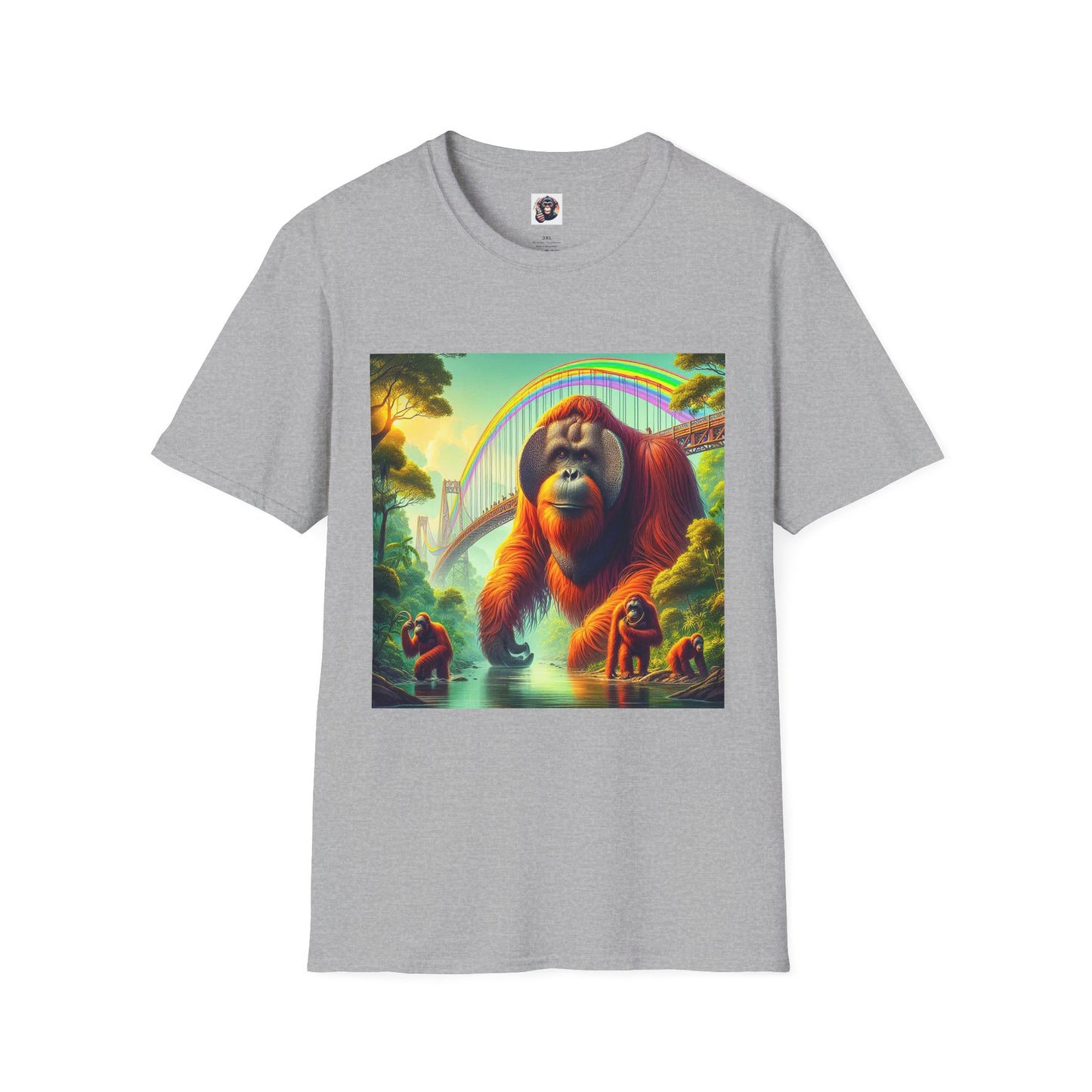 Orangutans rainbow bridge T-Shirt Printify XS Sport Grey