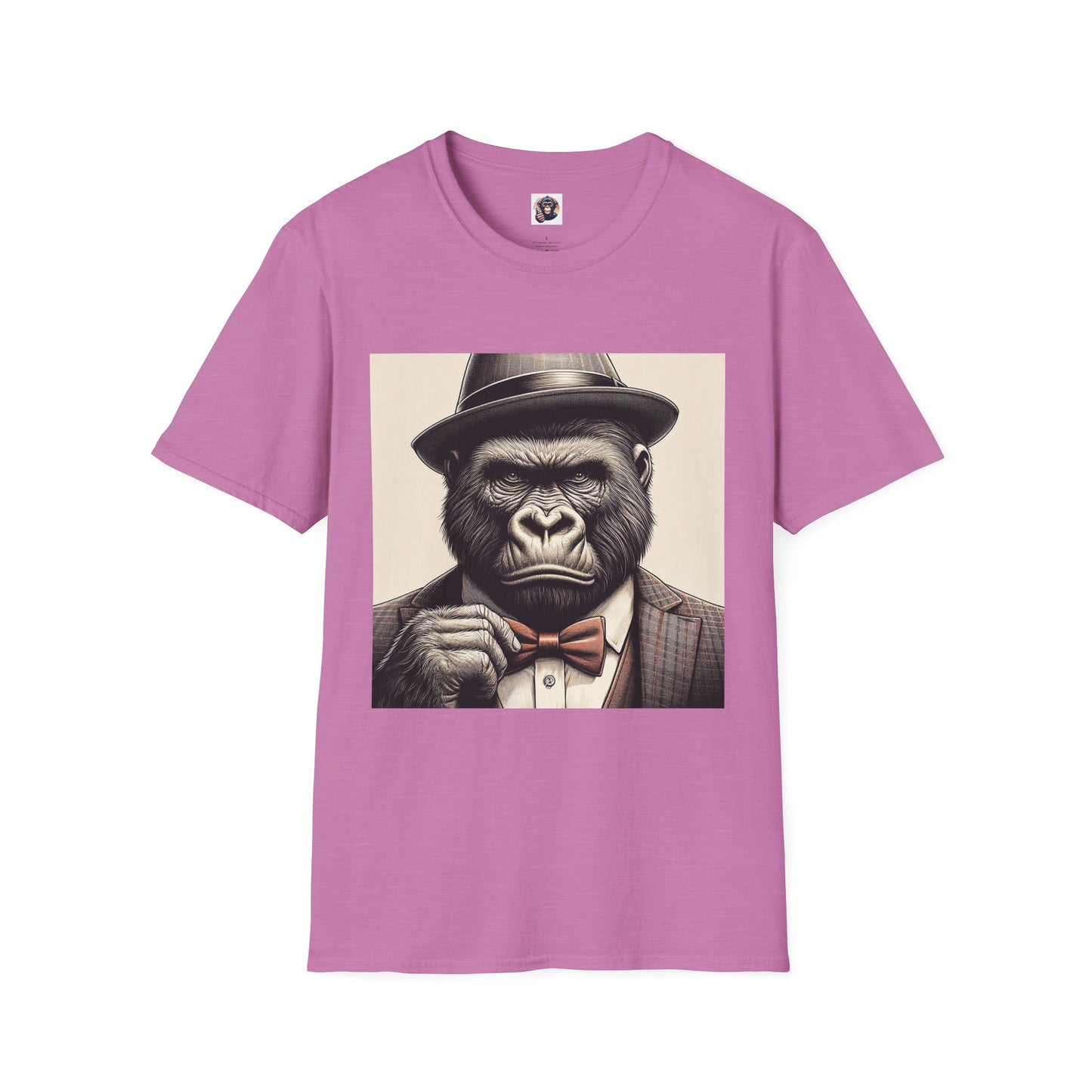 Gorilla suit and tie T-Shirt Printify S Heather Radiant Orchid