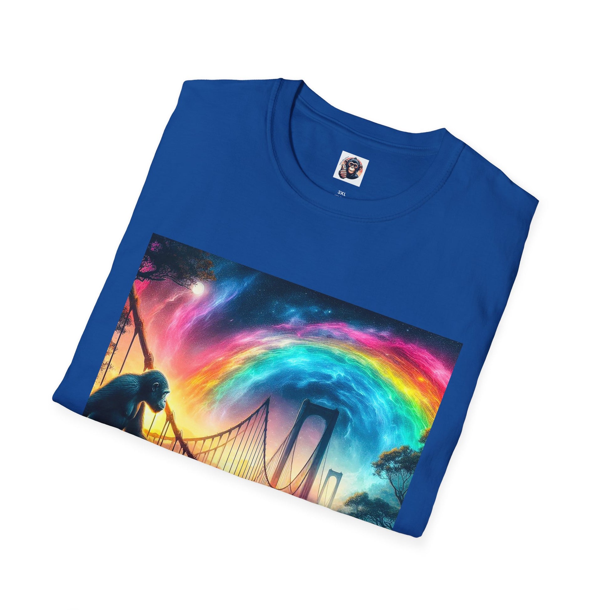 Bonobo twirling rainbow T-Shirt Printify