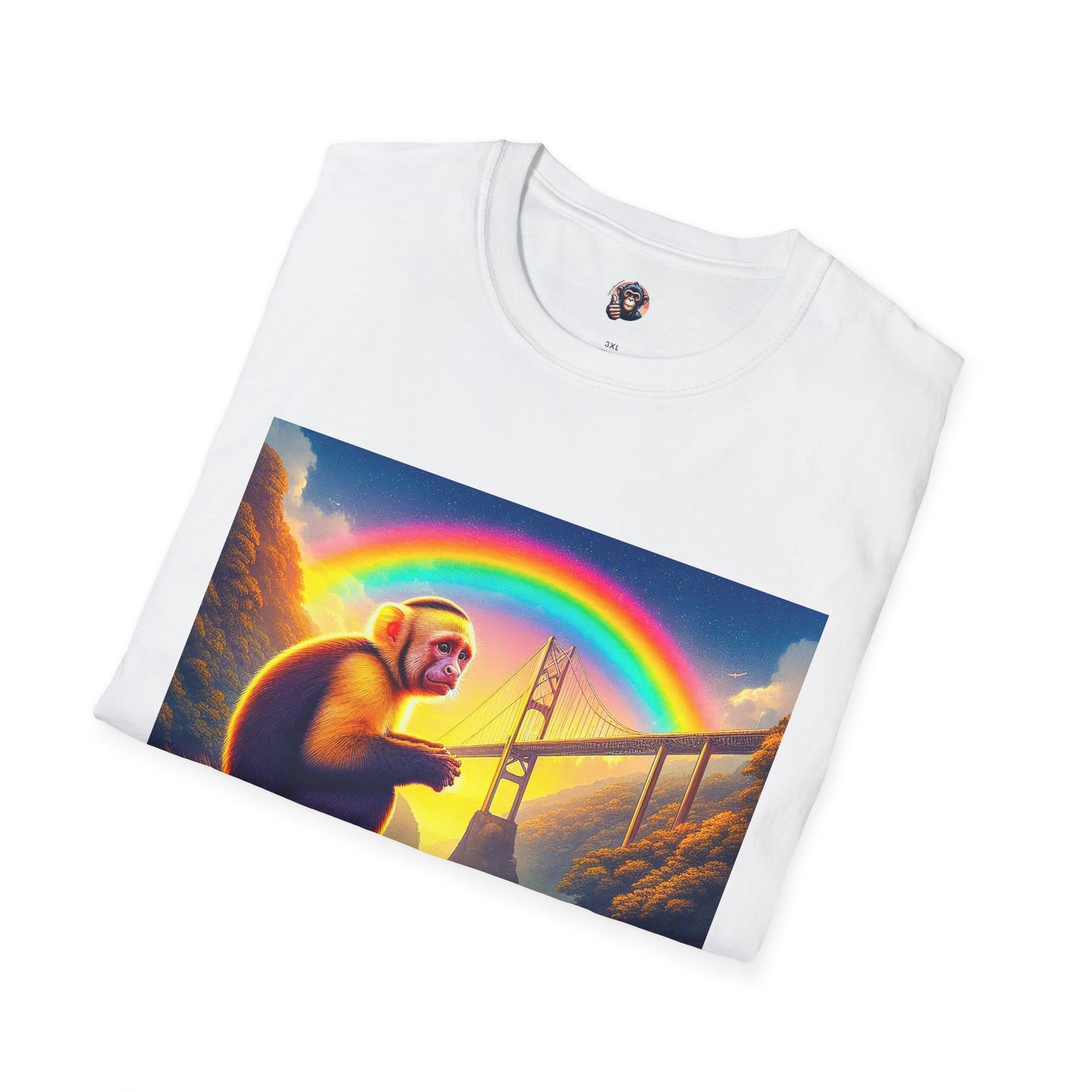 Capuchin Monkey rainbow bridge shirt T-Shirt Printify