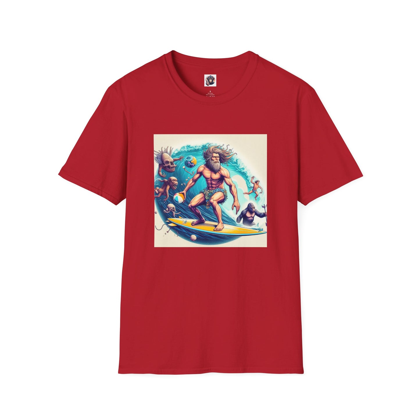 Homo Sapiens surfer T-Shirt Printify S Cherry Red
