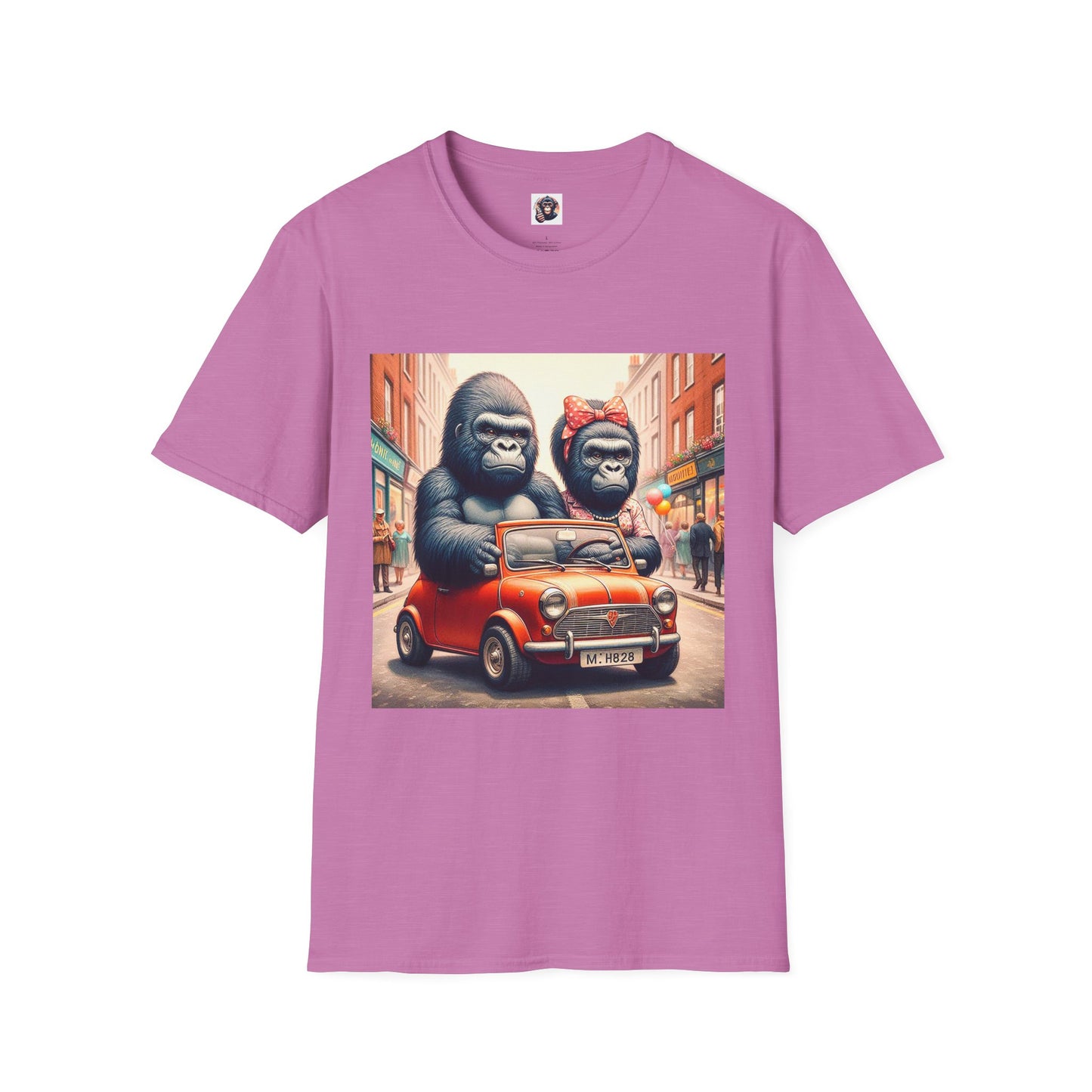 Wacky Gorilla angry drivers T-Shirt Printify S Heather Radiant Orchid