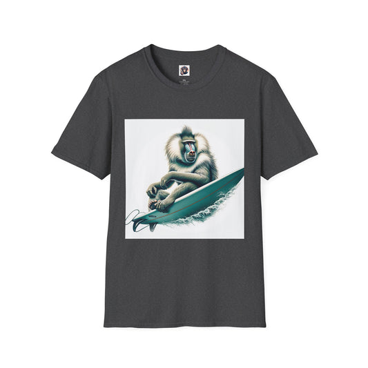 Baboon surfer T-Shirt Printify XS Dark Heather