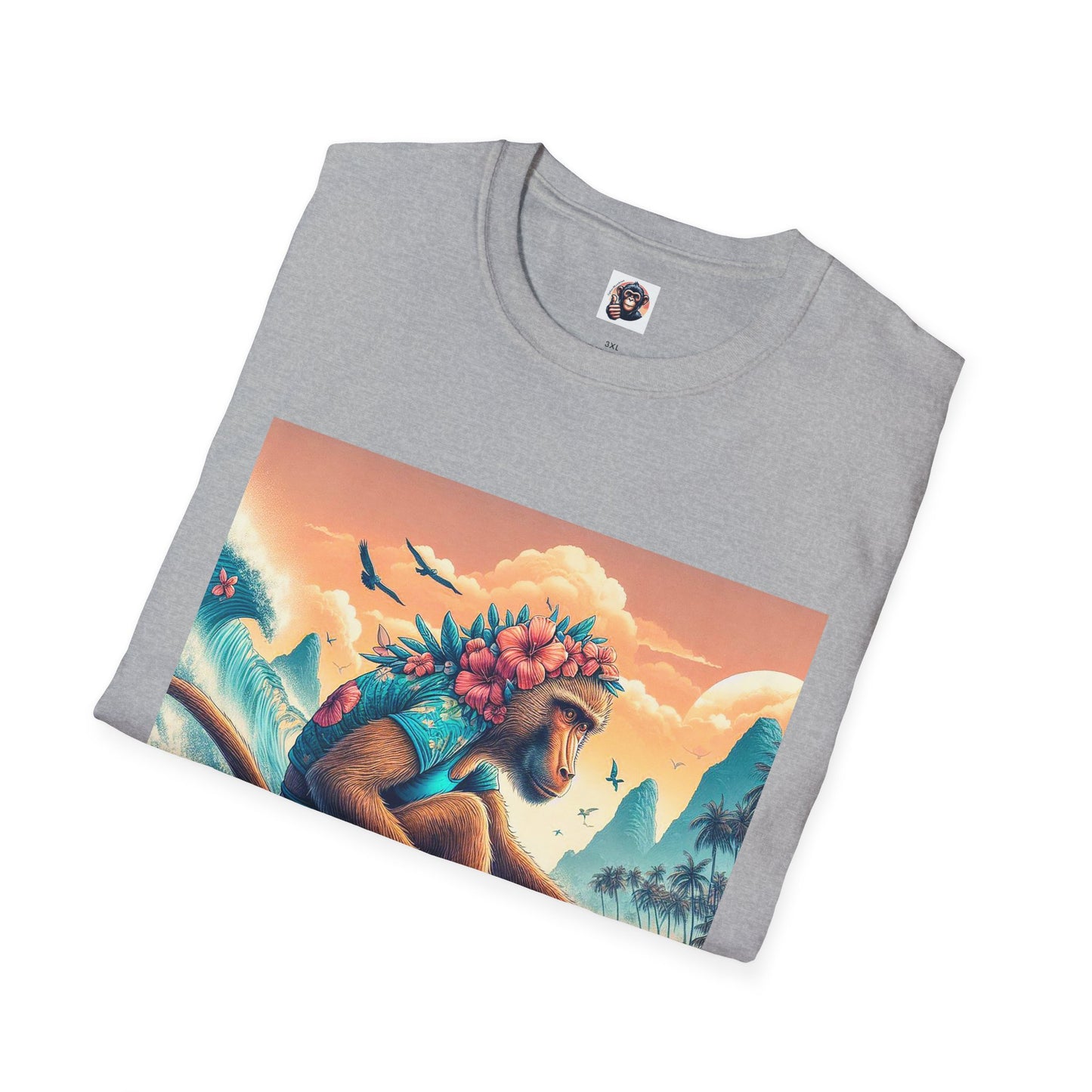 Baboon surfer dude T-Shirt Printify