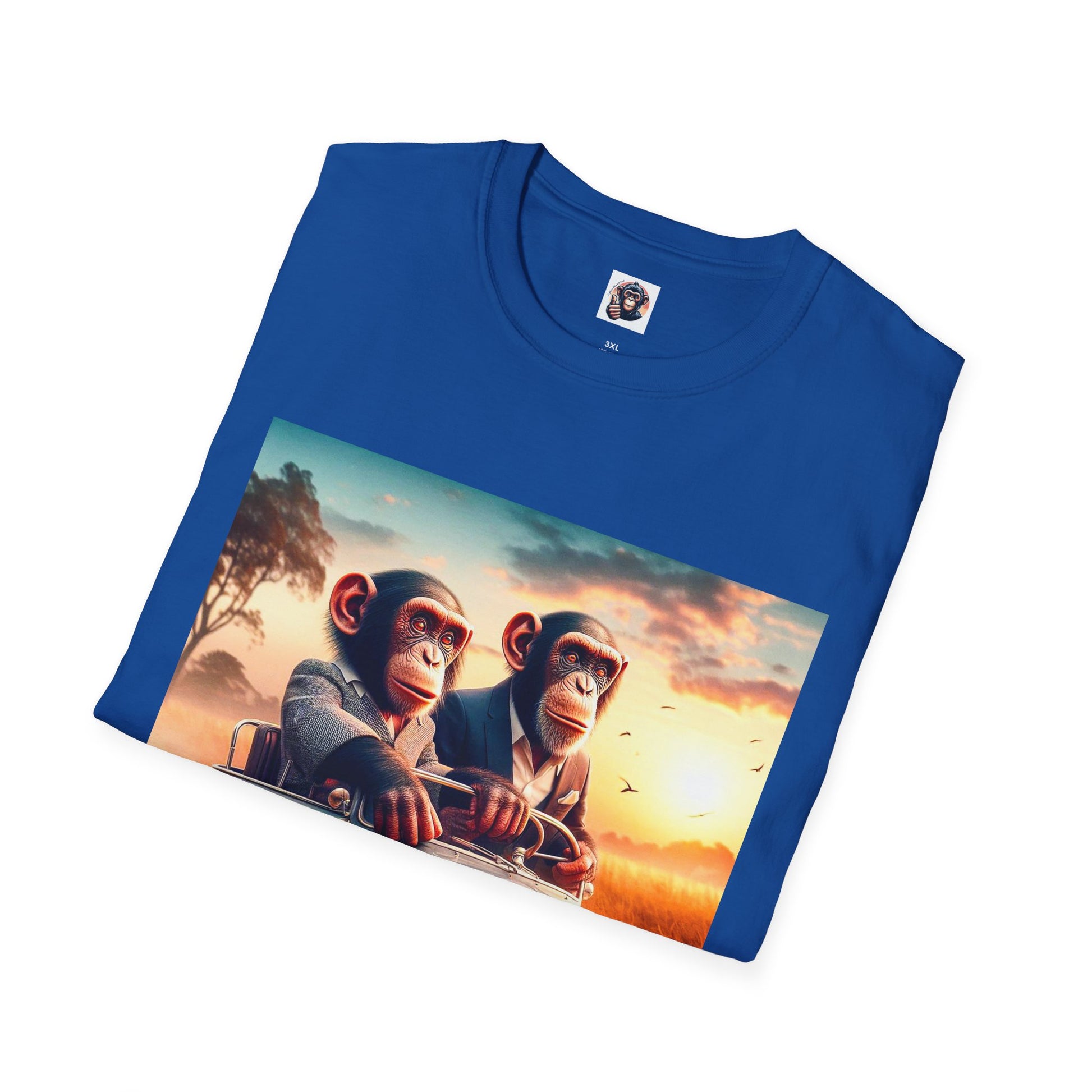 Wacky Bonobo blue car T-Shirt Printify
