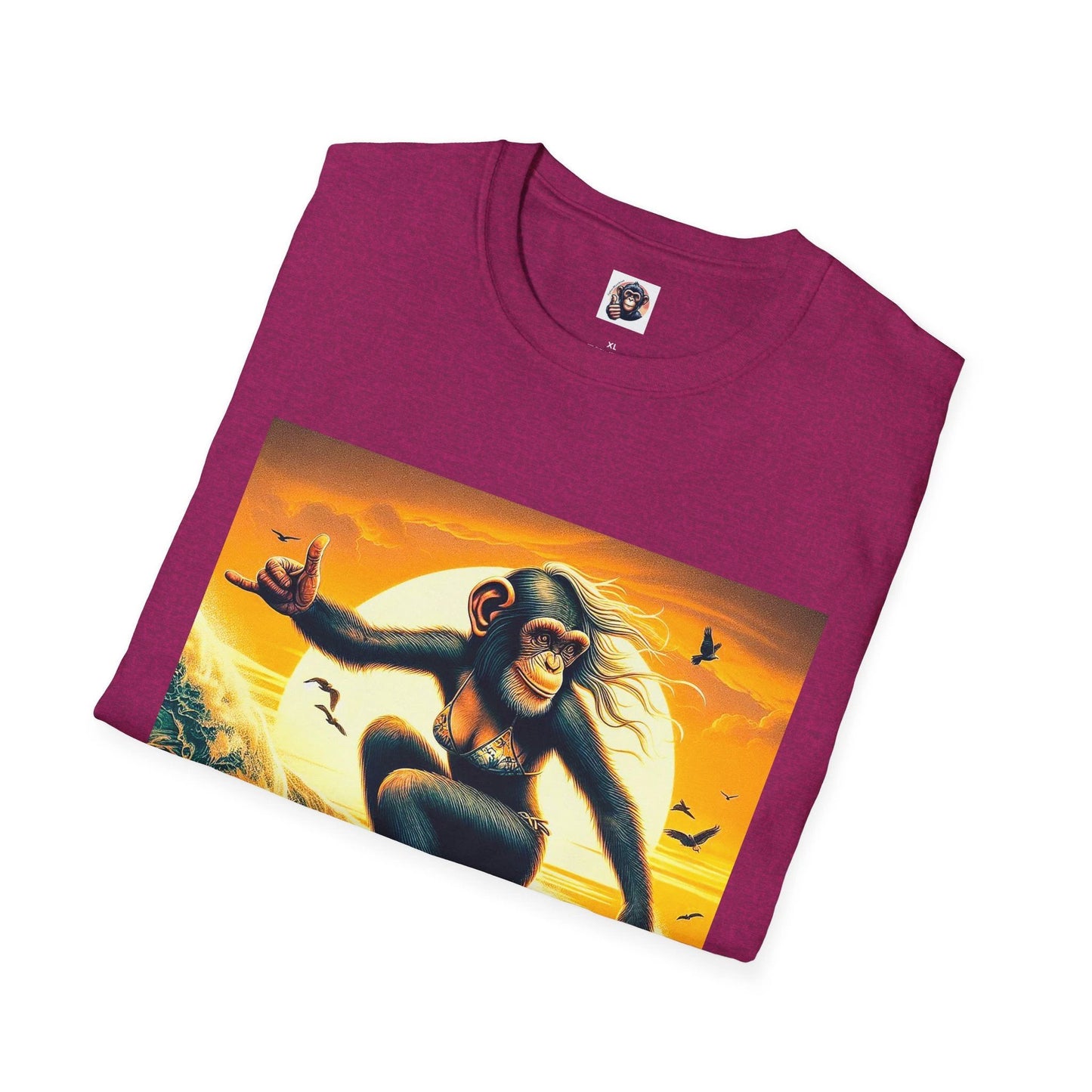 Chimp surfing queen by Printify
