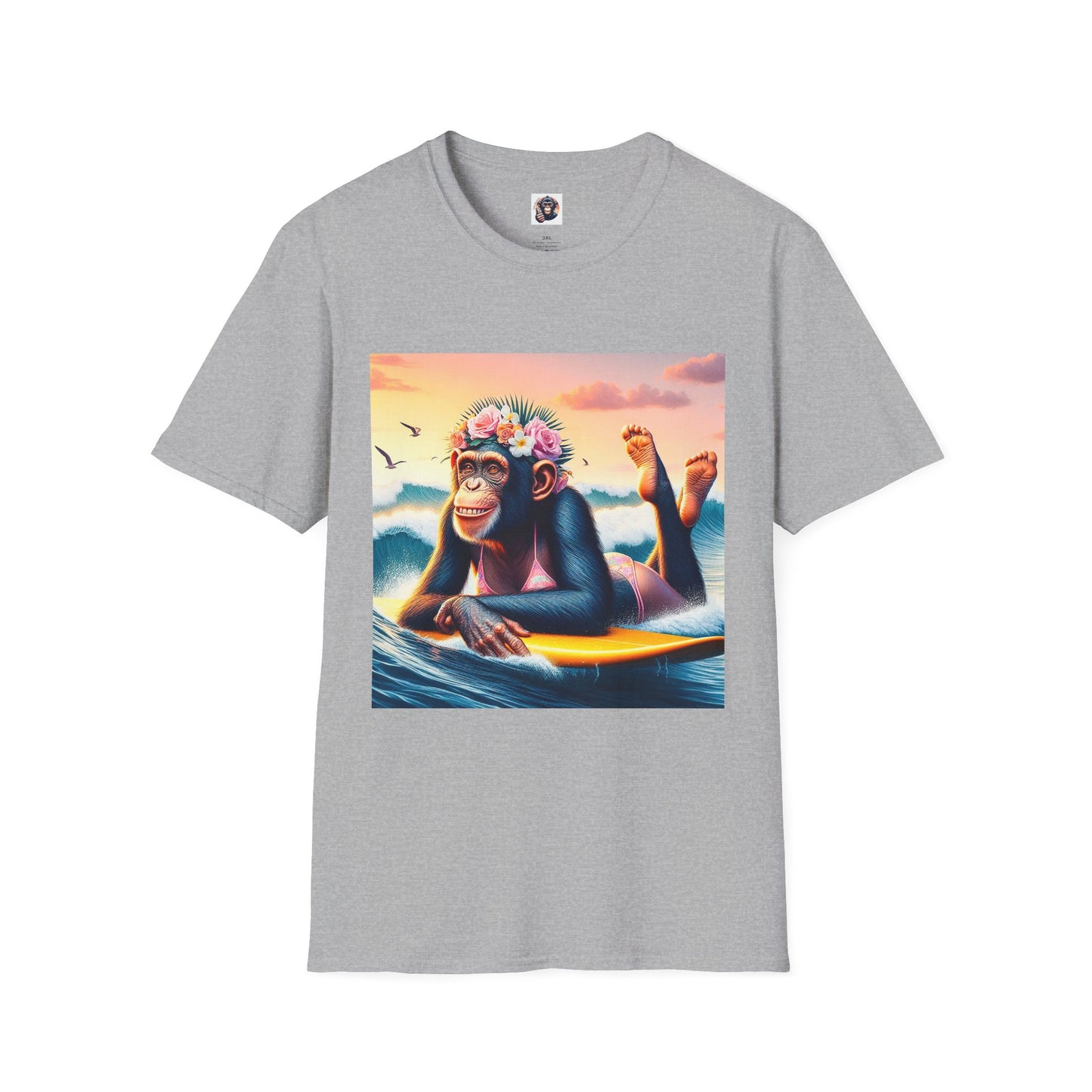 Bonobo surfer queen T-Shirt Printify XS Sport Grey