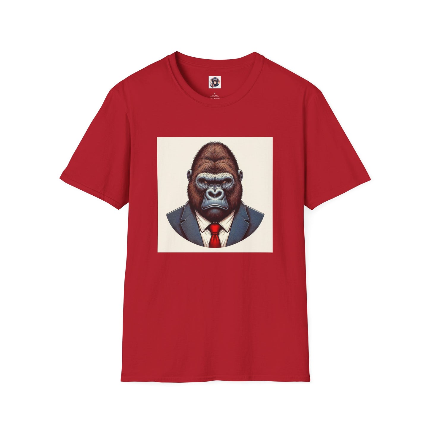 Gorilla mean boss T-Shirt Printify S Cherry Red