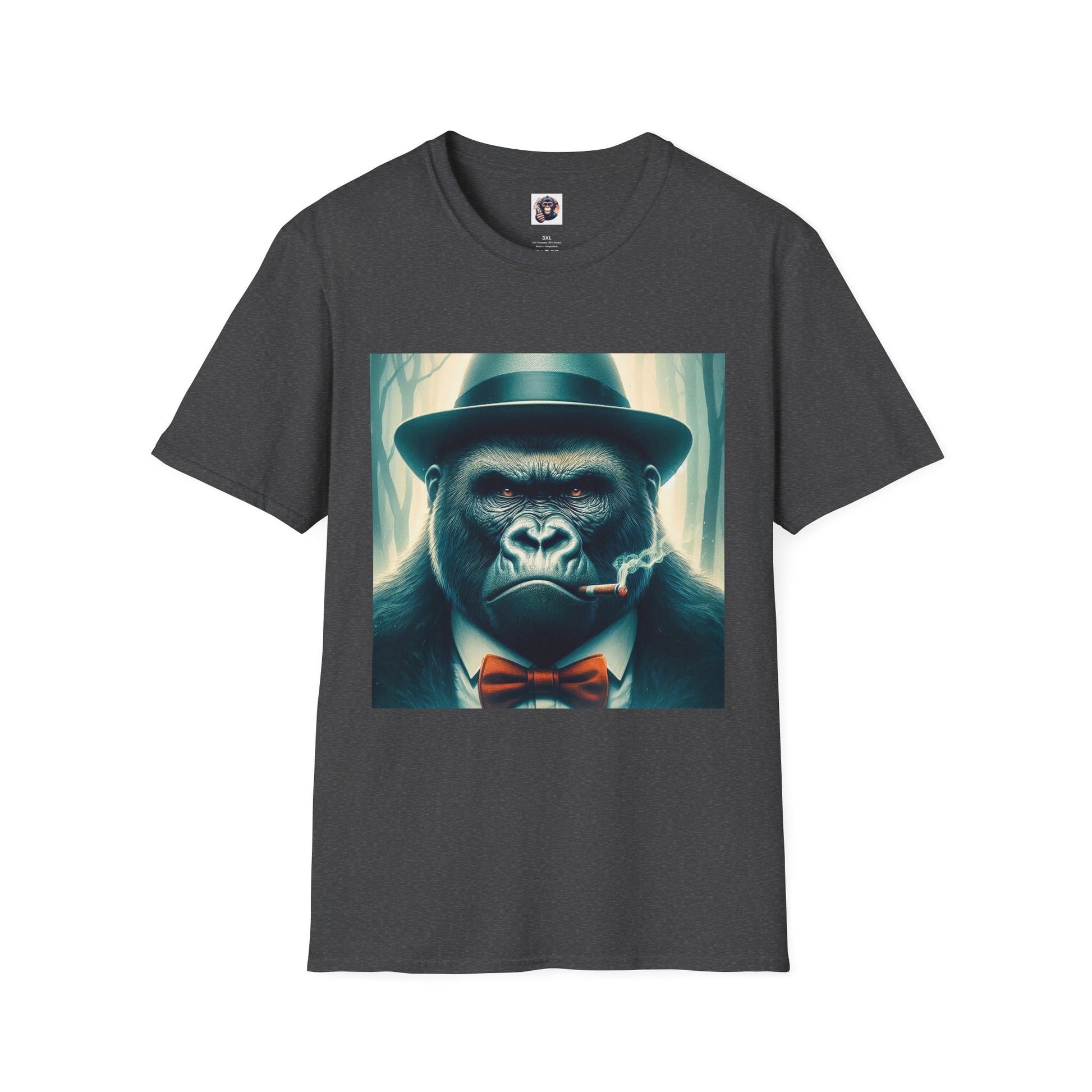 Gorilla cigar smoking T-Shirt Printify XS Dark Heather
