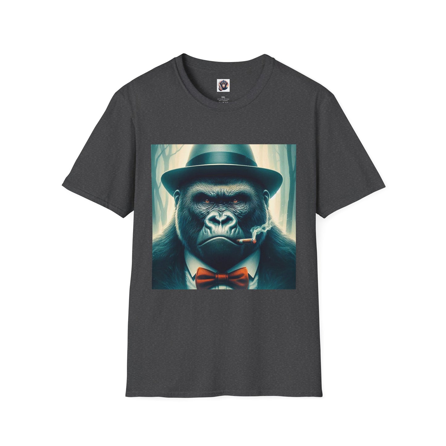 Gorilla cigar smoking T-Shirt Printify XS Dark Heather