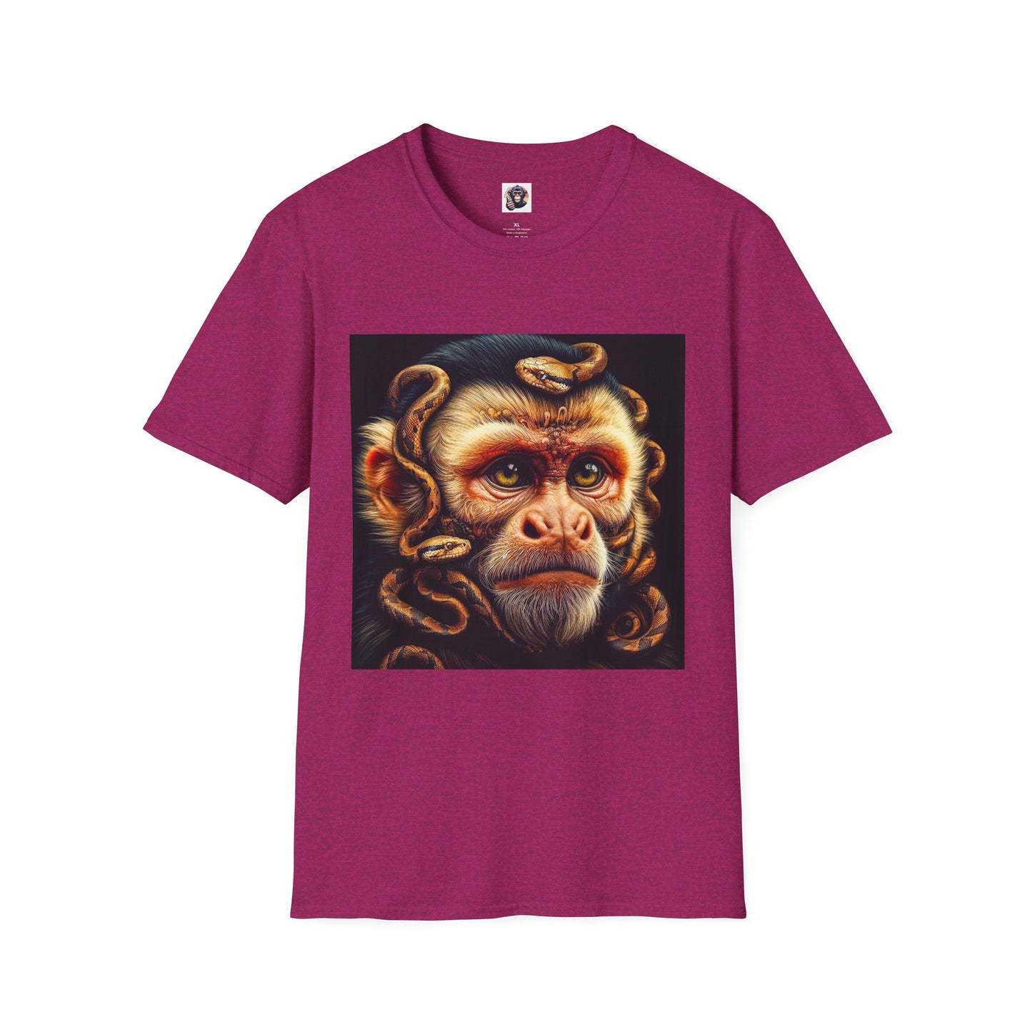 Capuchin Monkey snake hair shirt T-Shirt Printify S Antique Heliconia