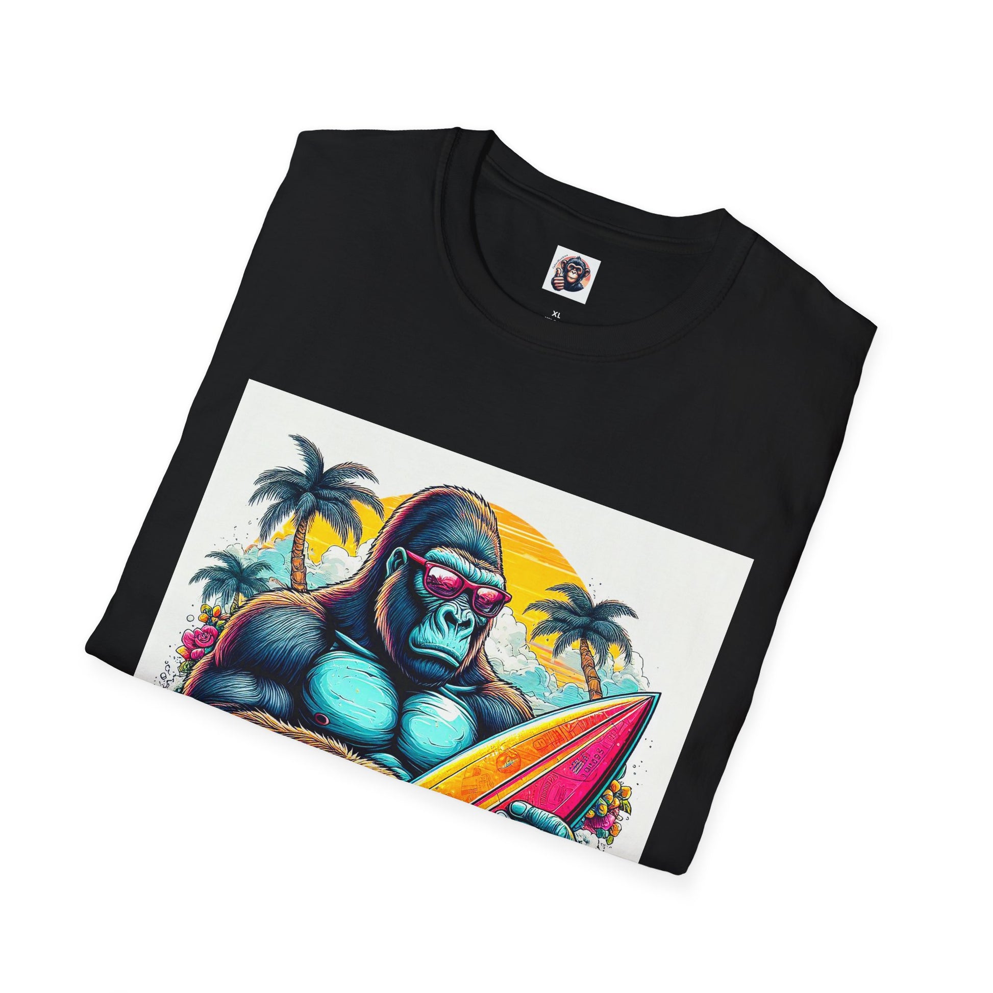 Gorilla surfer dude T-Shirt Printify