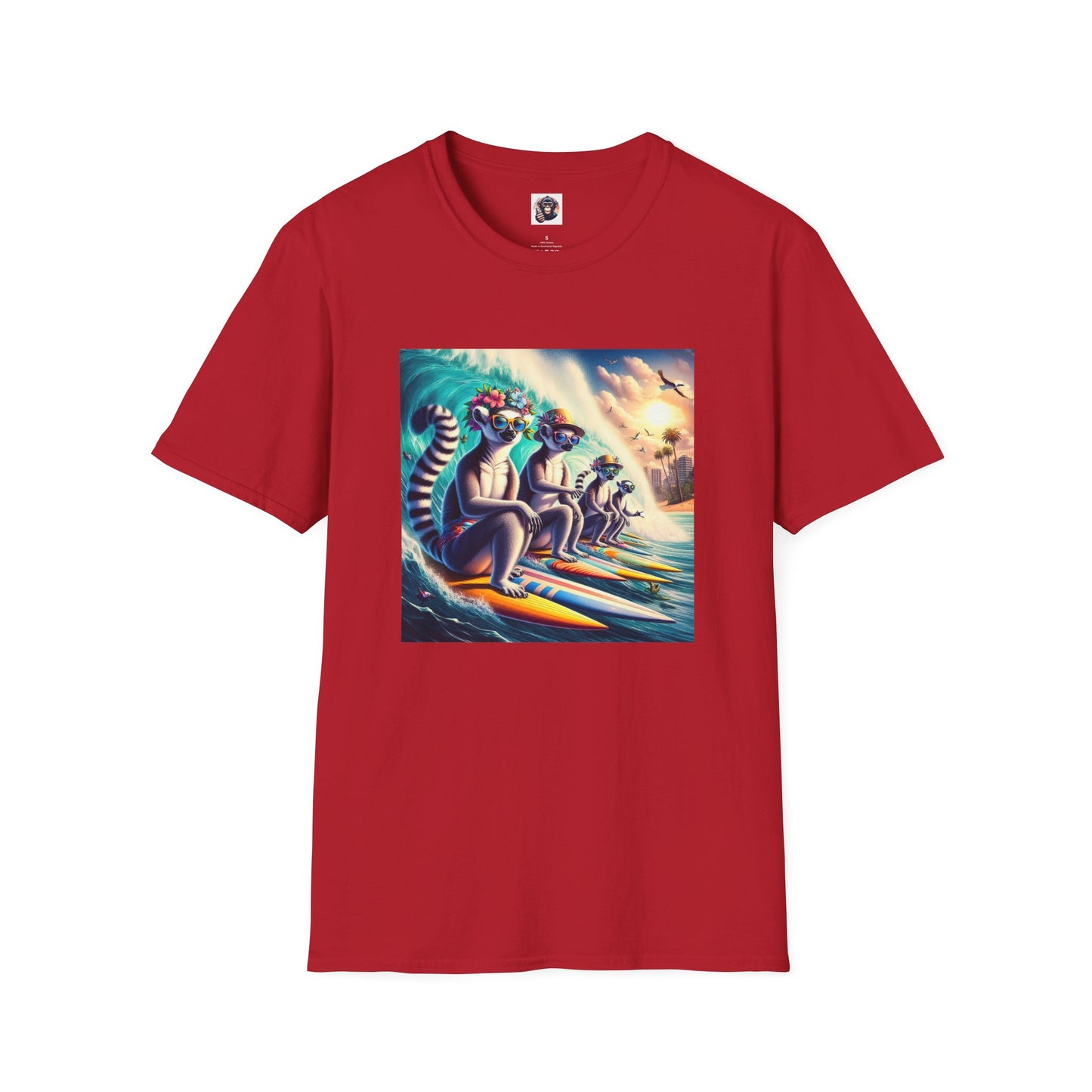Lemurs T-Shirt Printify S Cherry Red