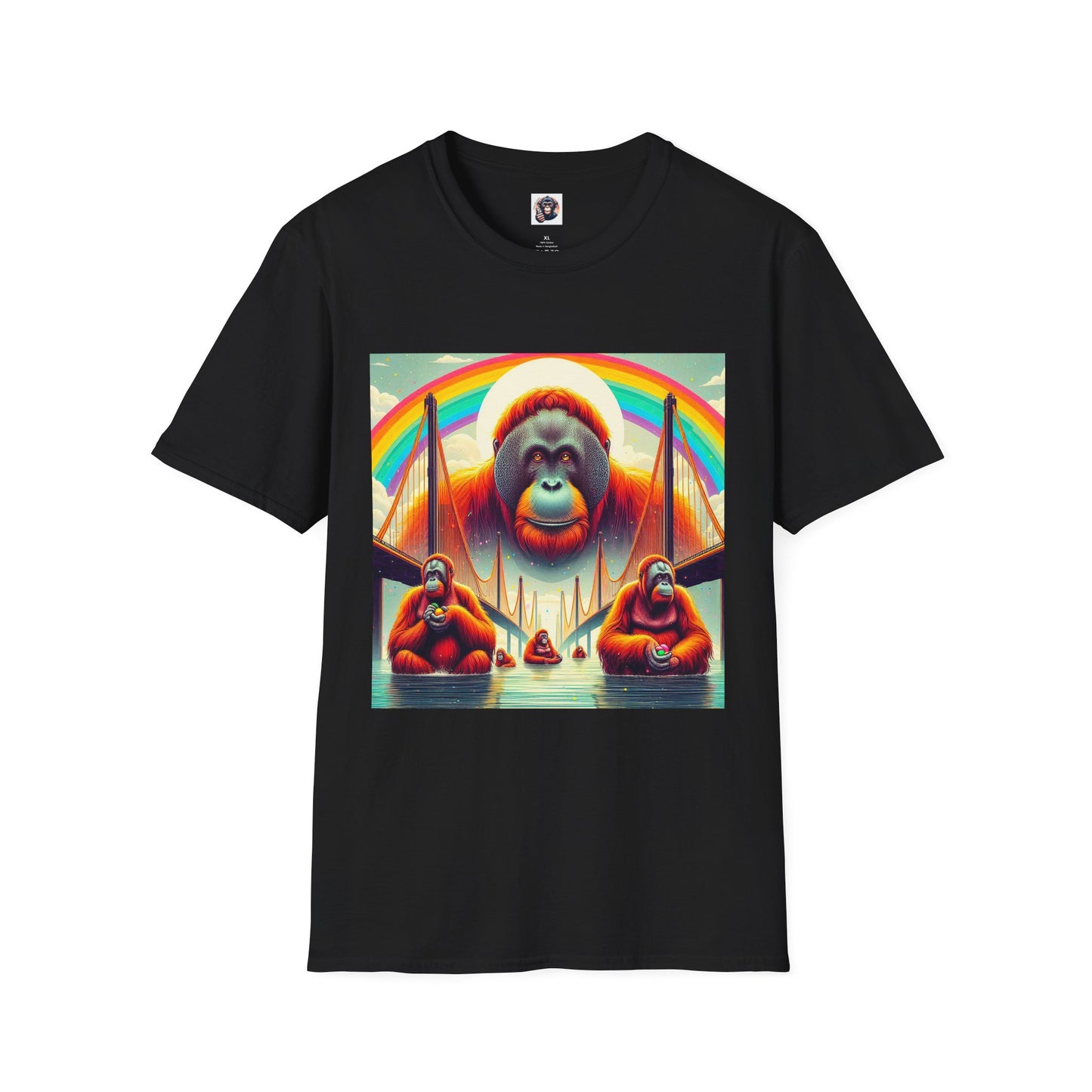 Orangutans rainbow T-Shirt Printify XS Black