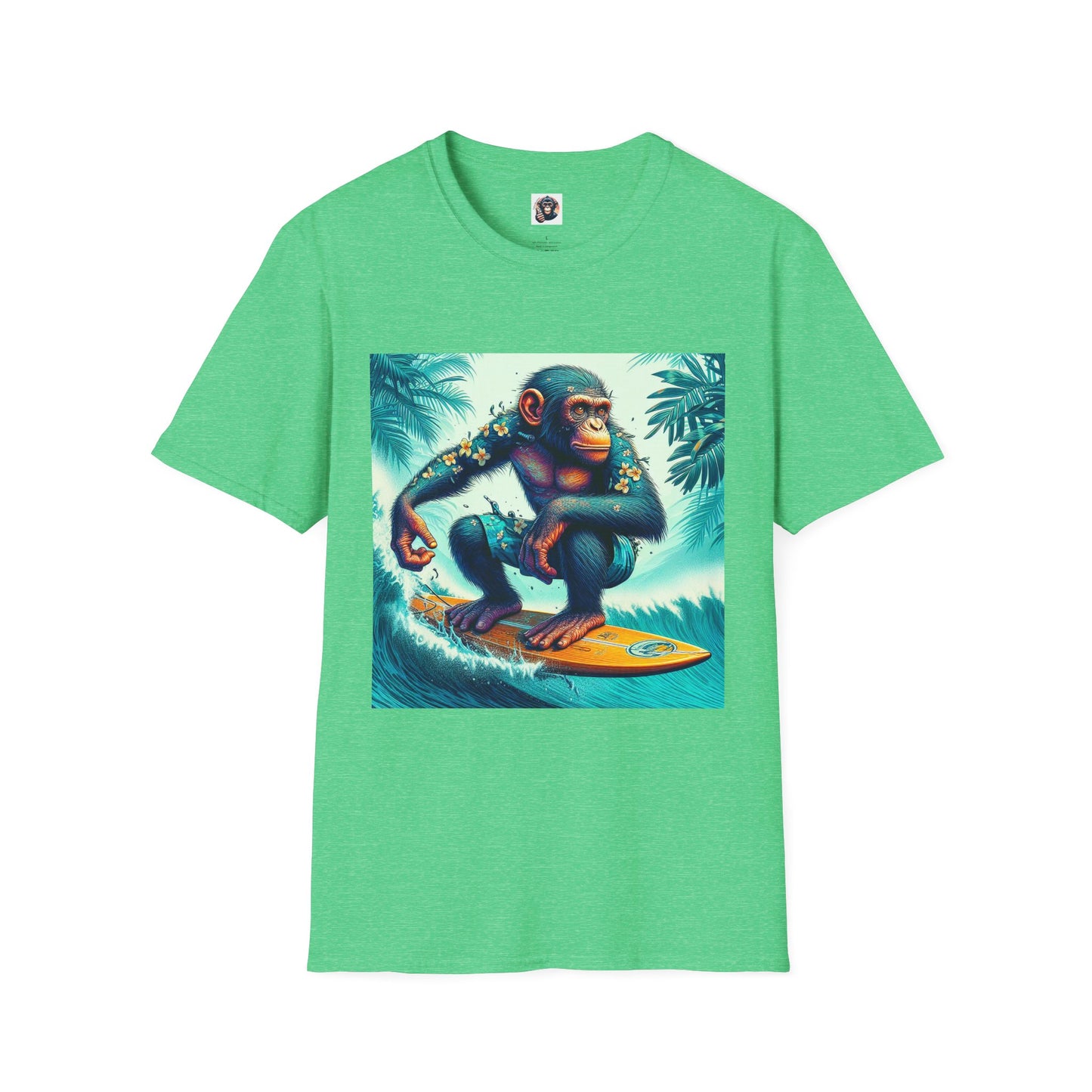 Bonobo crashing waves T-Shirt Printify S Heather Irish Green