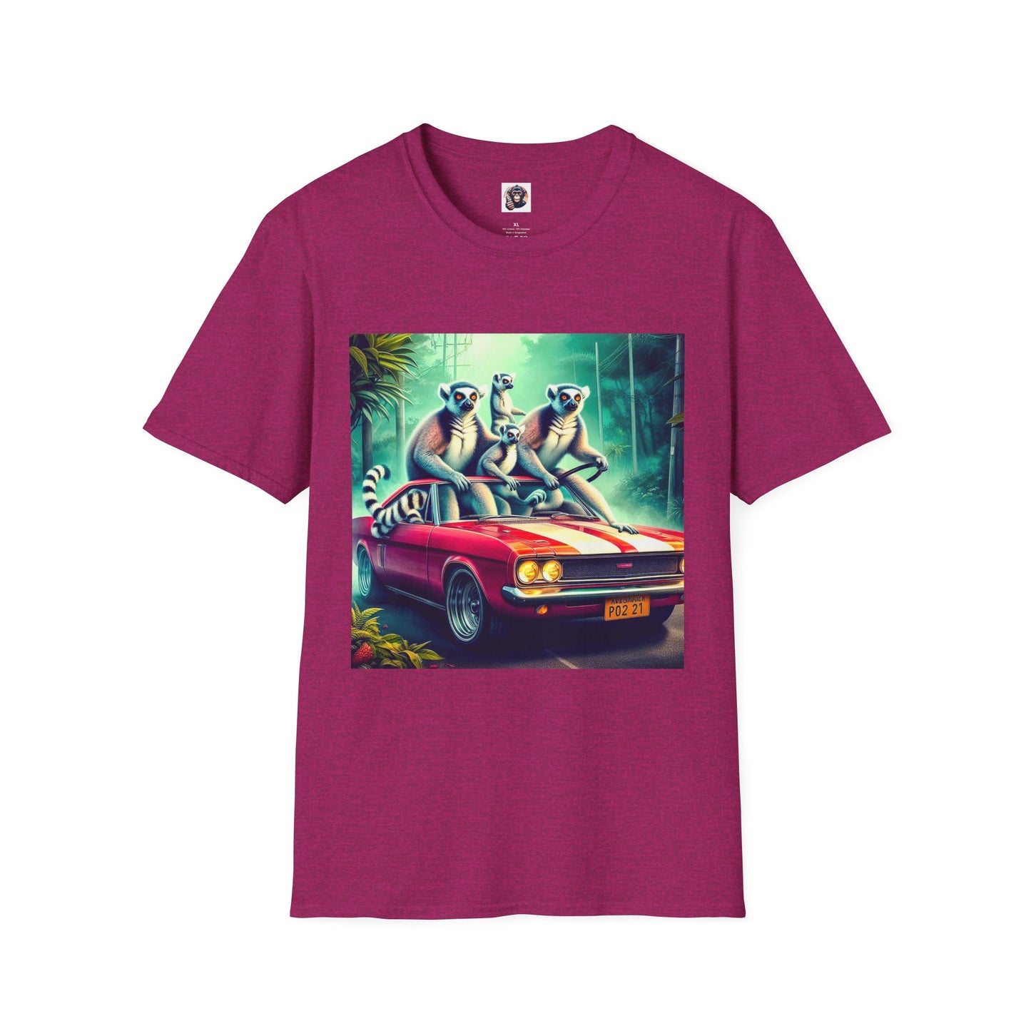 Wacky Lemurs crazy drivers T-Shirt Printify S Antique Heliconia