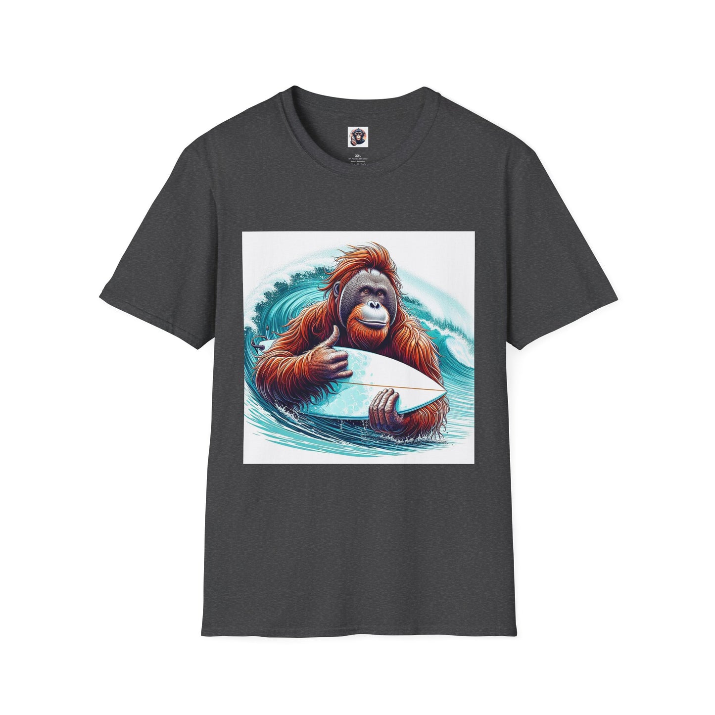 Orangutans surfer T-Shirt Printify XS Dark Heather