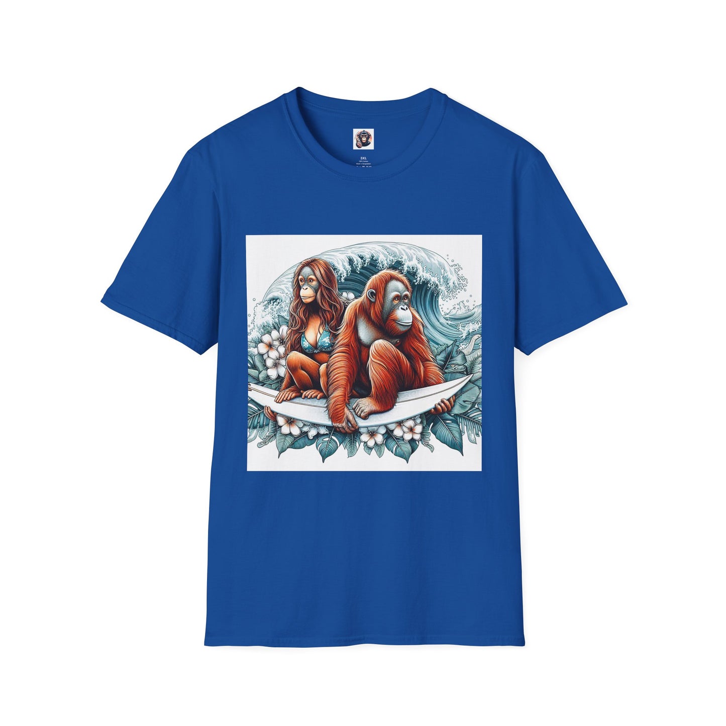 Orangutans surfing T-Shirt Printify XS Royal