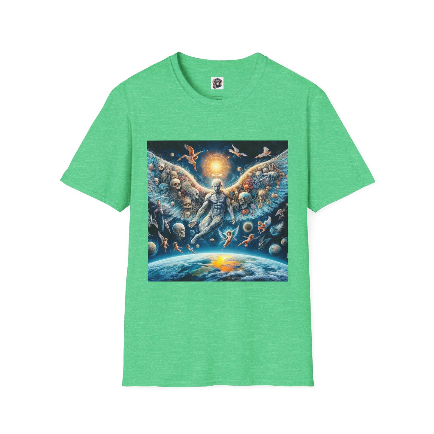 Homo Sapiens pretty Angel T-Shirt Printify S Heather Irish Green