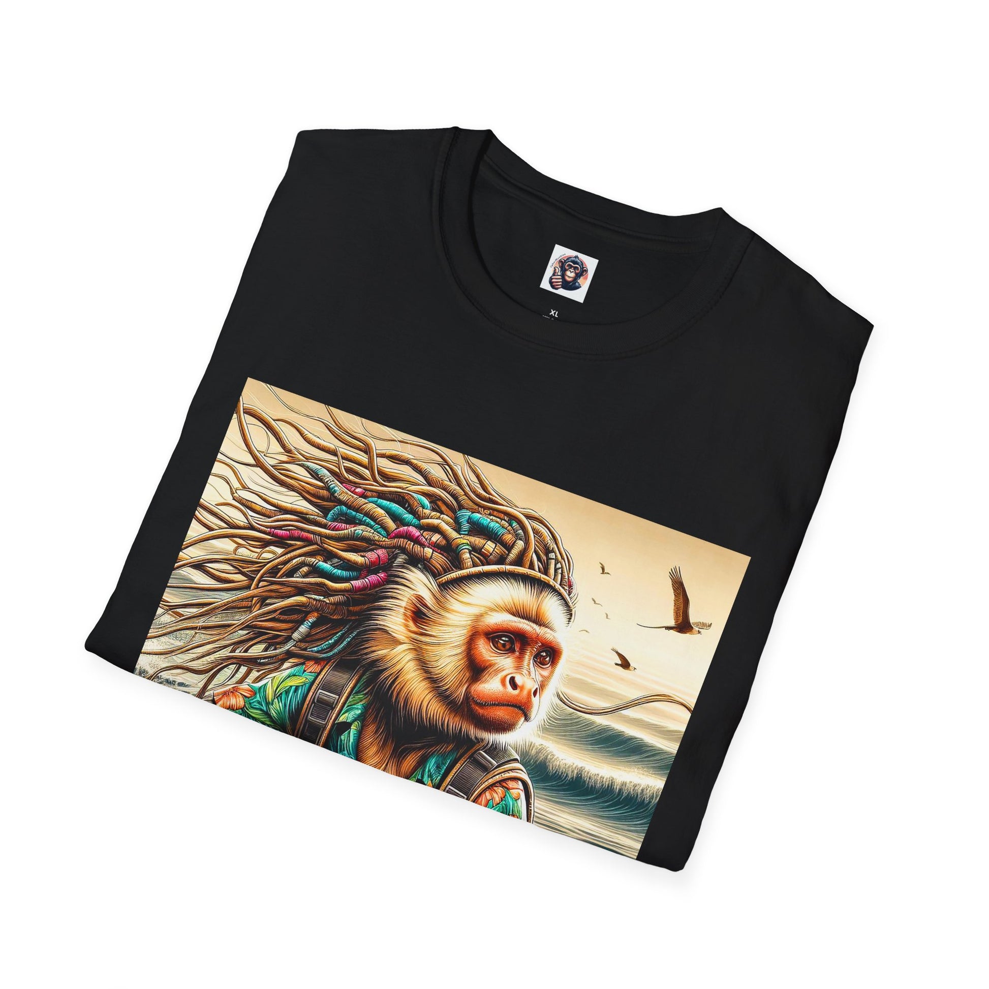 Capuchin Monkey warrior king surfer T-Shirt Printify