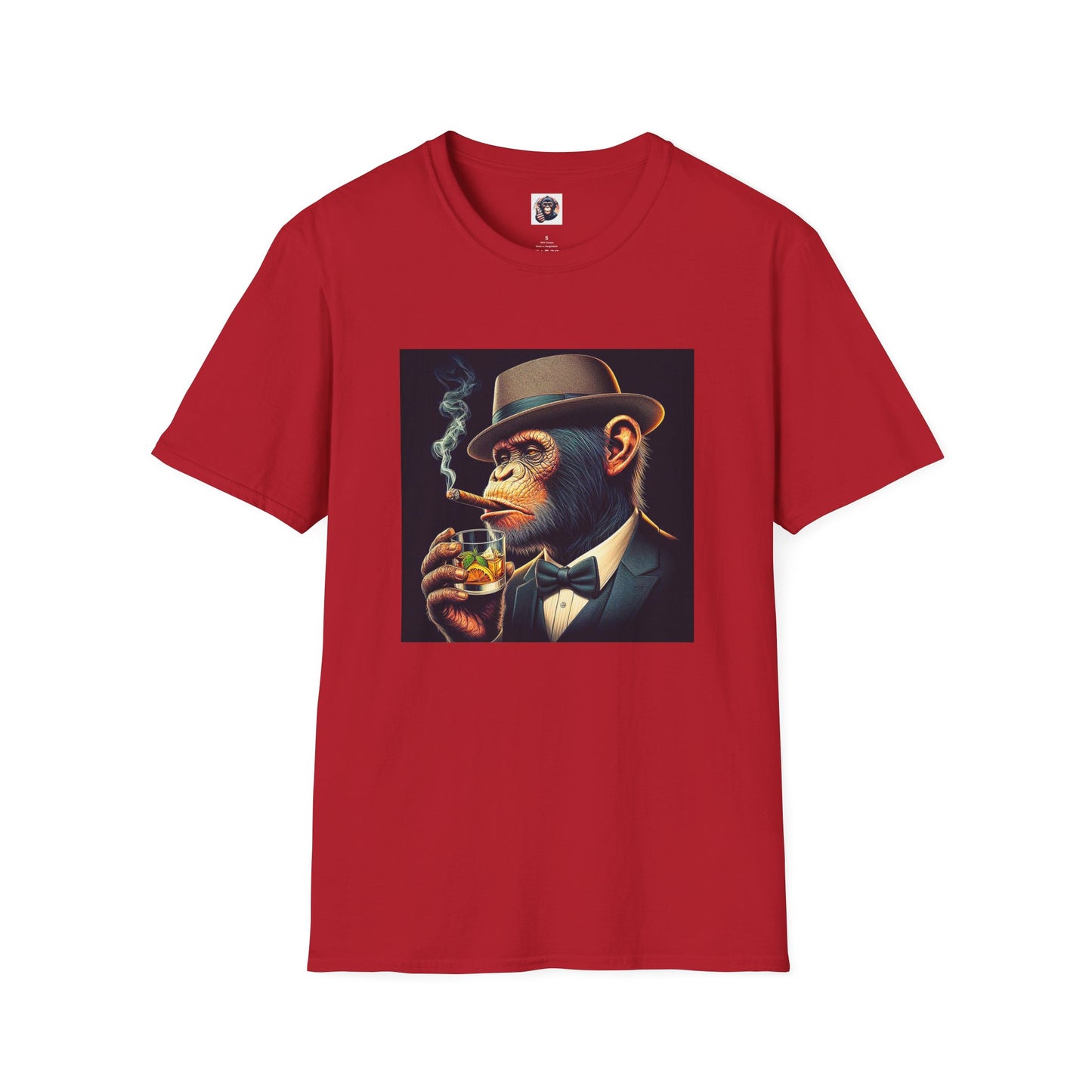 Bonobo cigars and whiskey T-Shirt Printify S Cherry Red