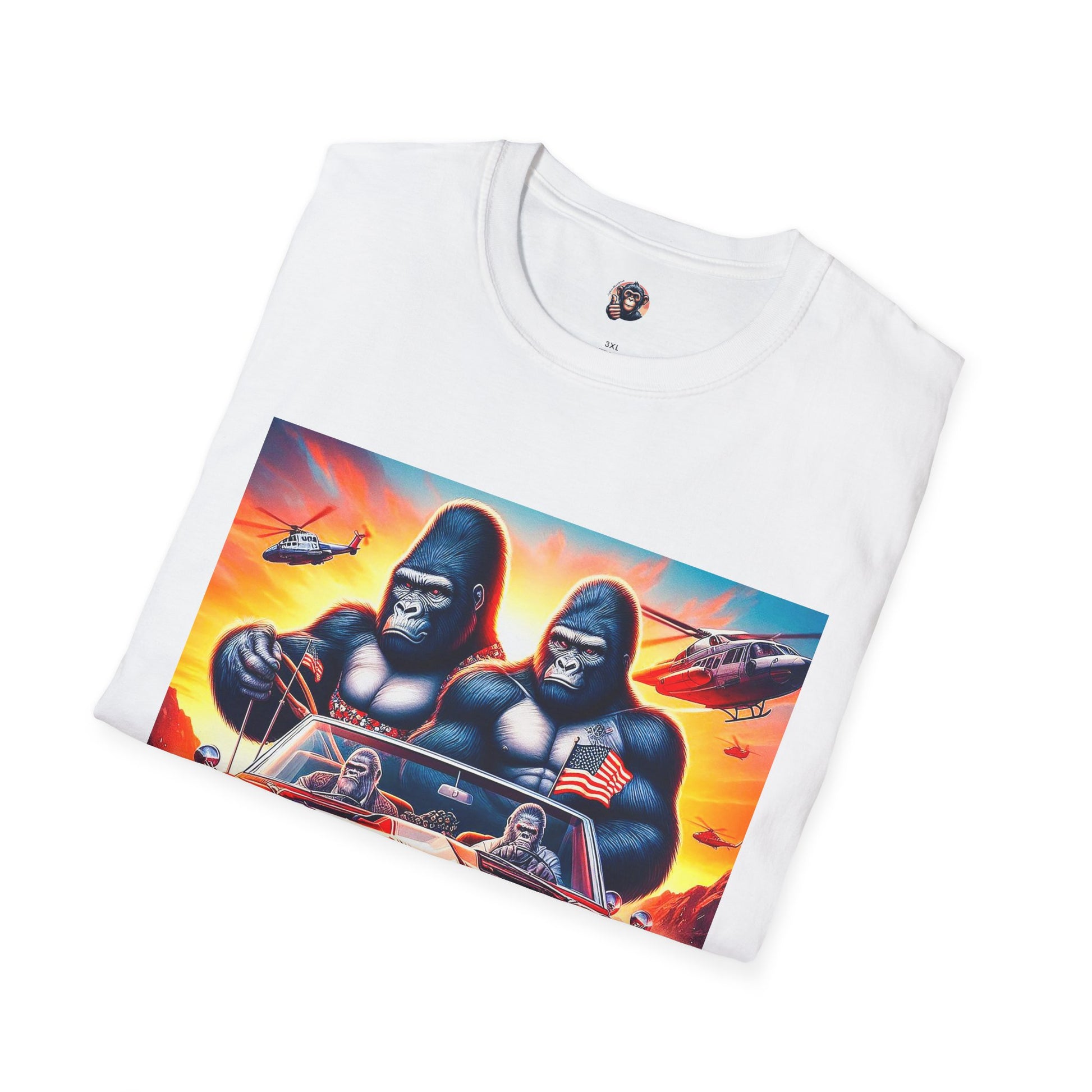 Gorilla red car T-Shirt Printify