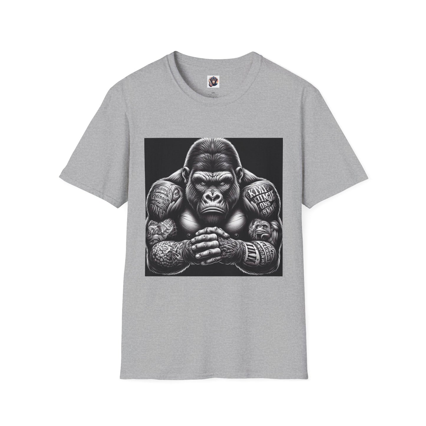 Gorilla tough guy shirt T-Shirt Printify XS Sport Grey