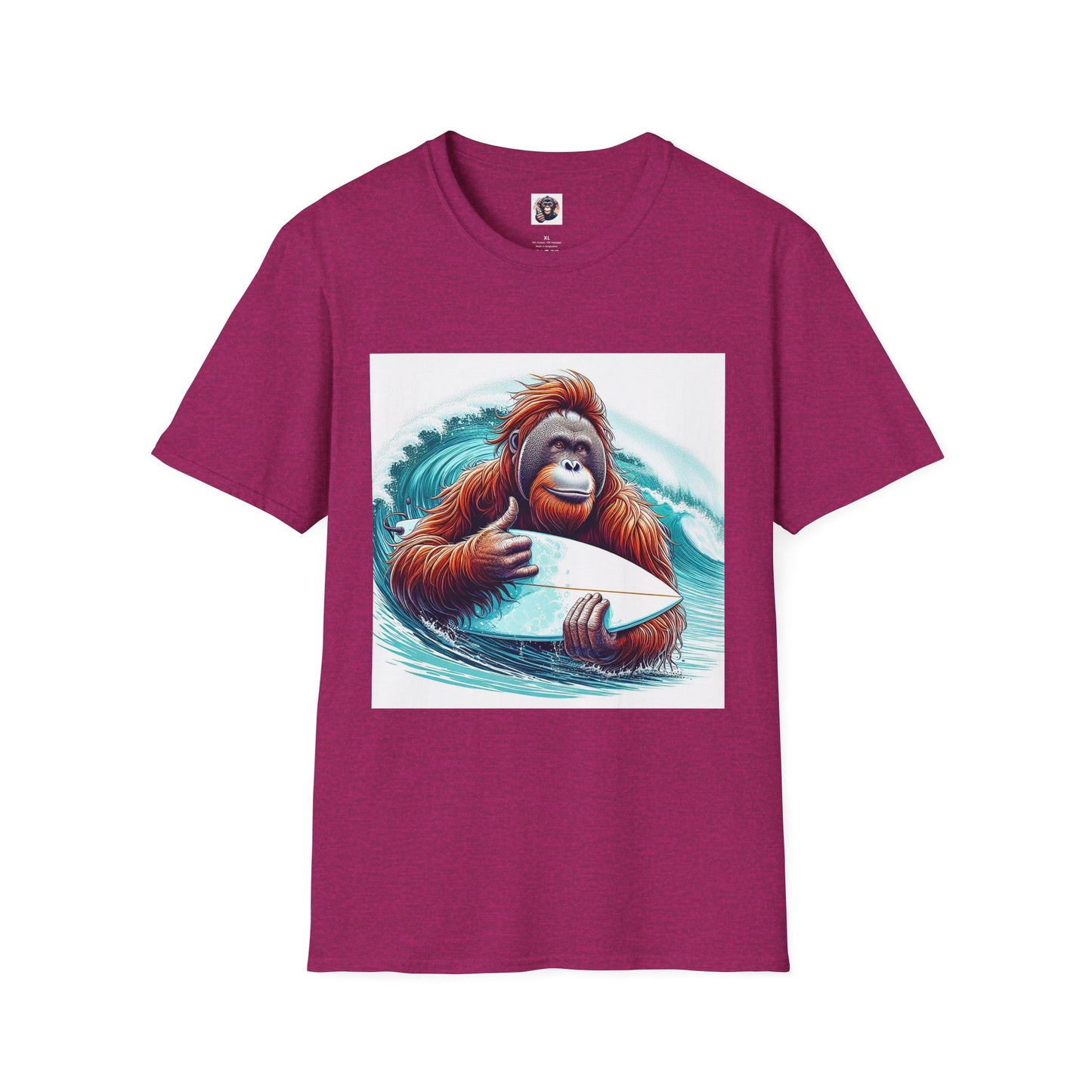 Orangutans surfer T-Shirt Printify S Antique Heliconia