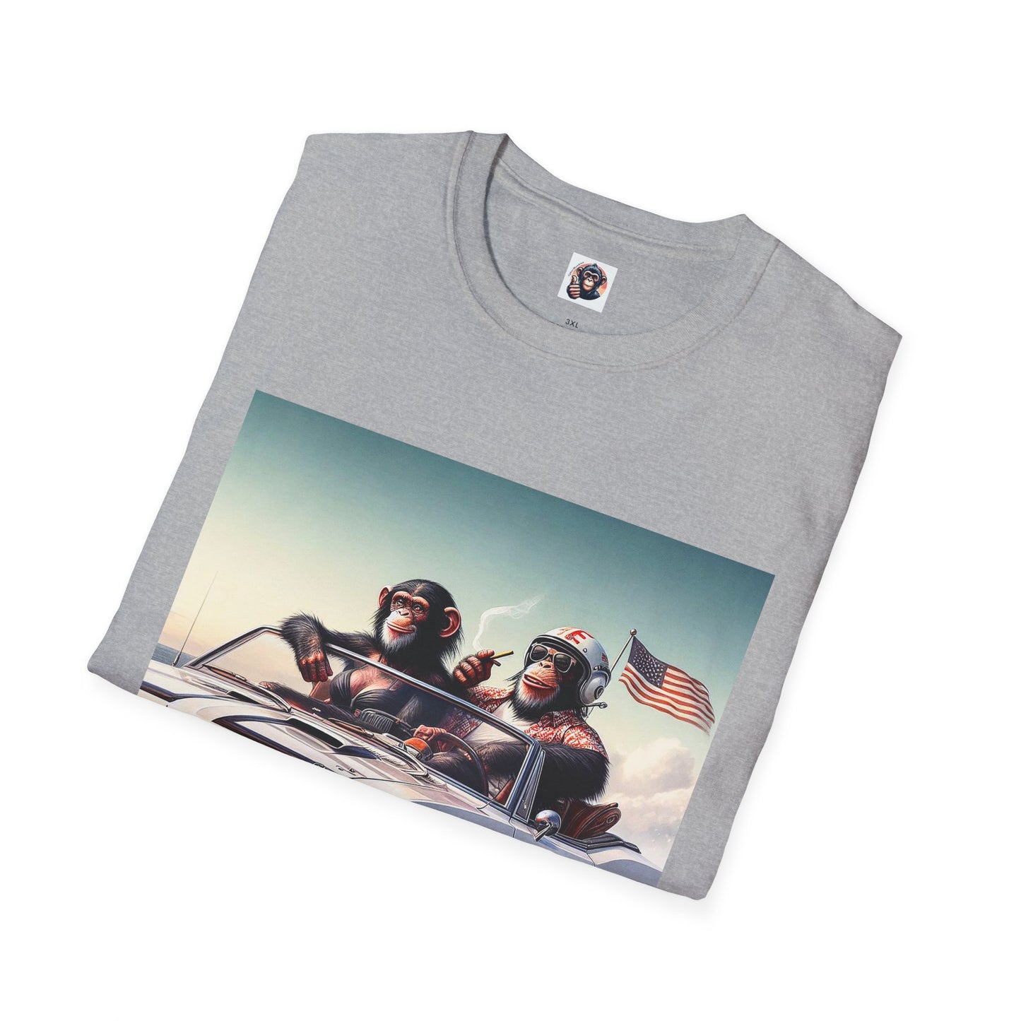 Wacky Chimp grey mustang T-Shirt Printify