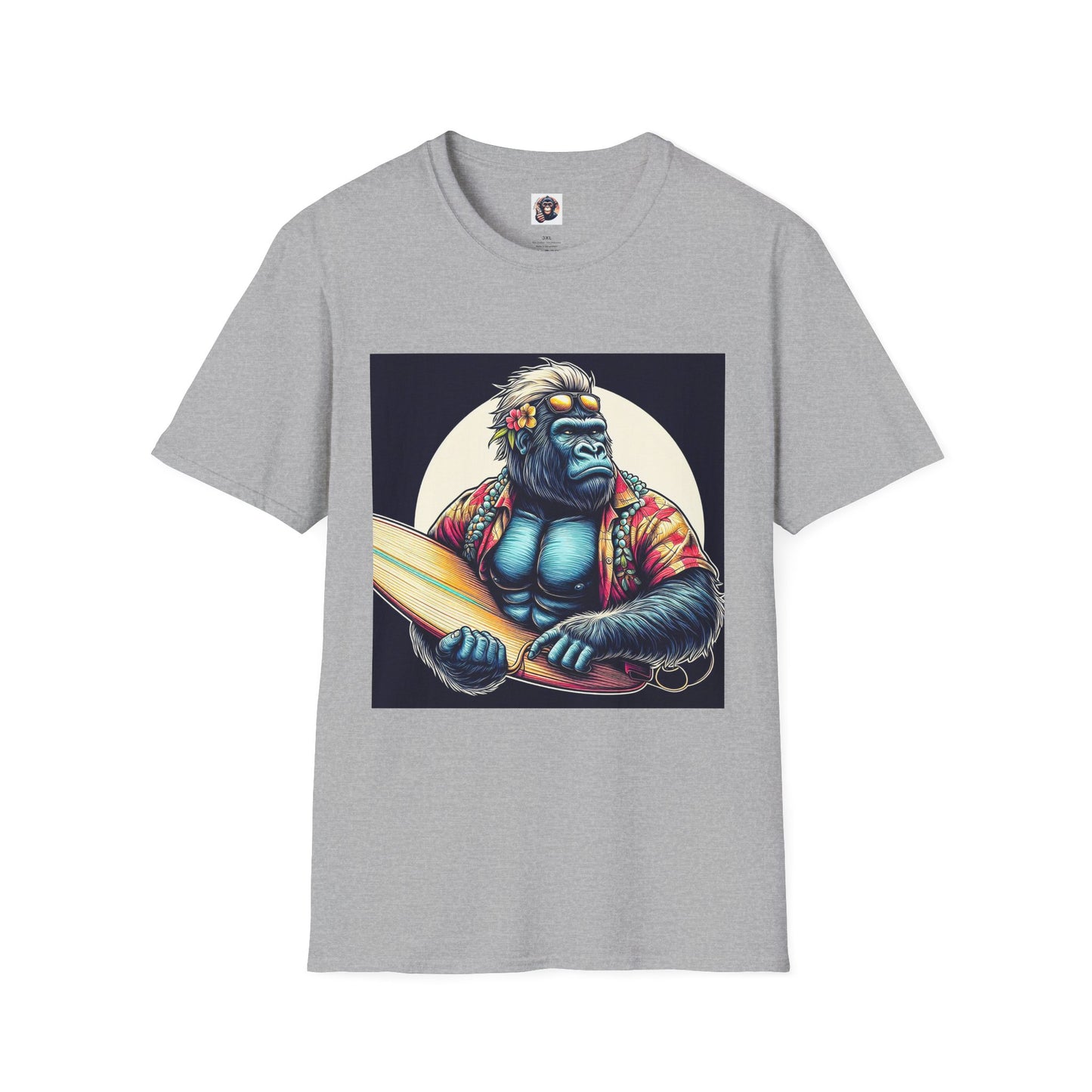 Gorilla surfer T-Shirt Printify XS Sport Grey