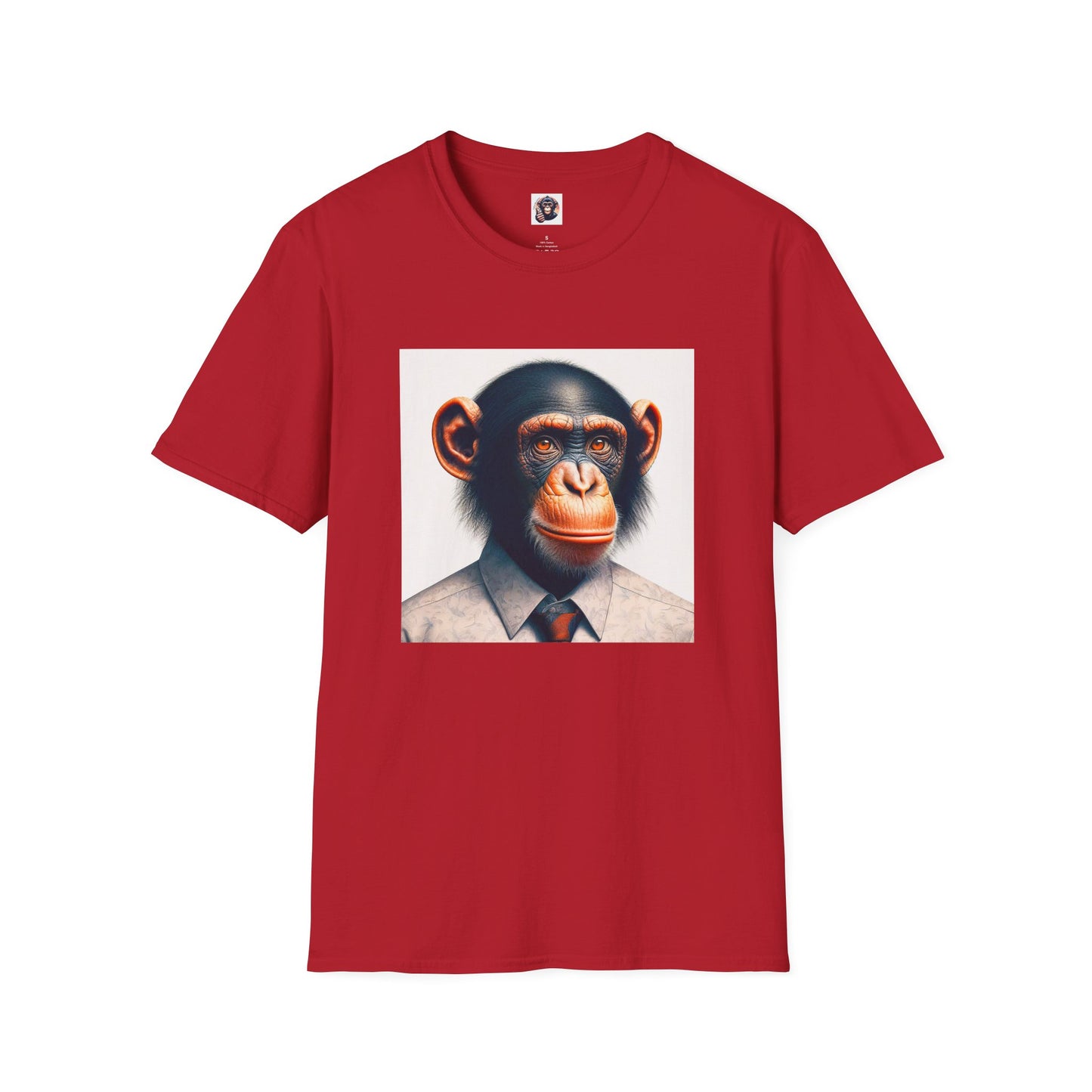 Bonobo business man T-Shirt Printify S Cherry Red