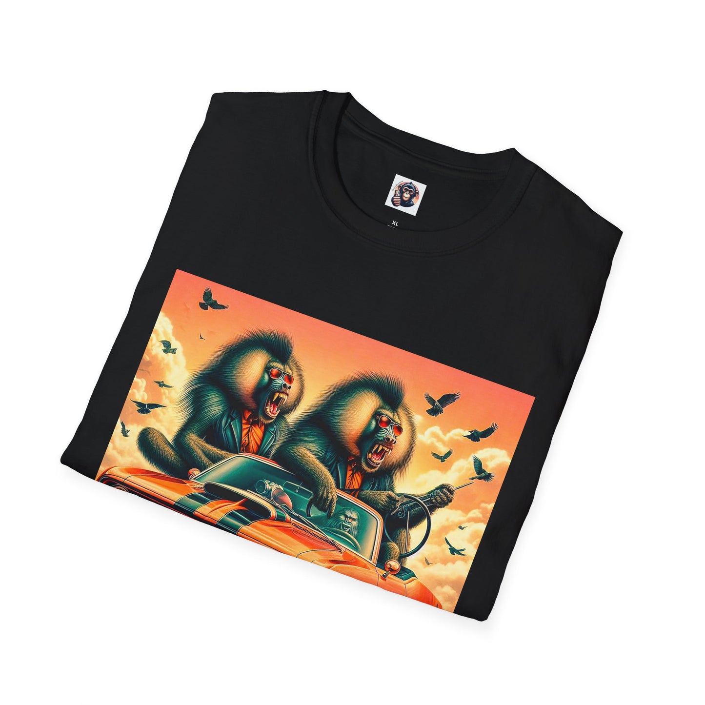 Wacky Baboon tiny car T-Shirt Printify