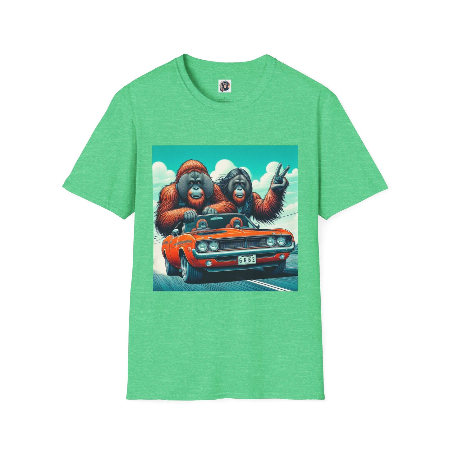 Wacky Orangutans T-Shirt Printify S Heather Irish Green