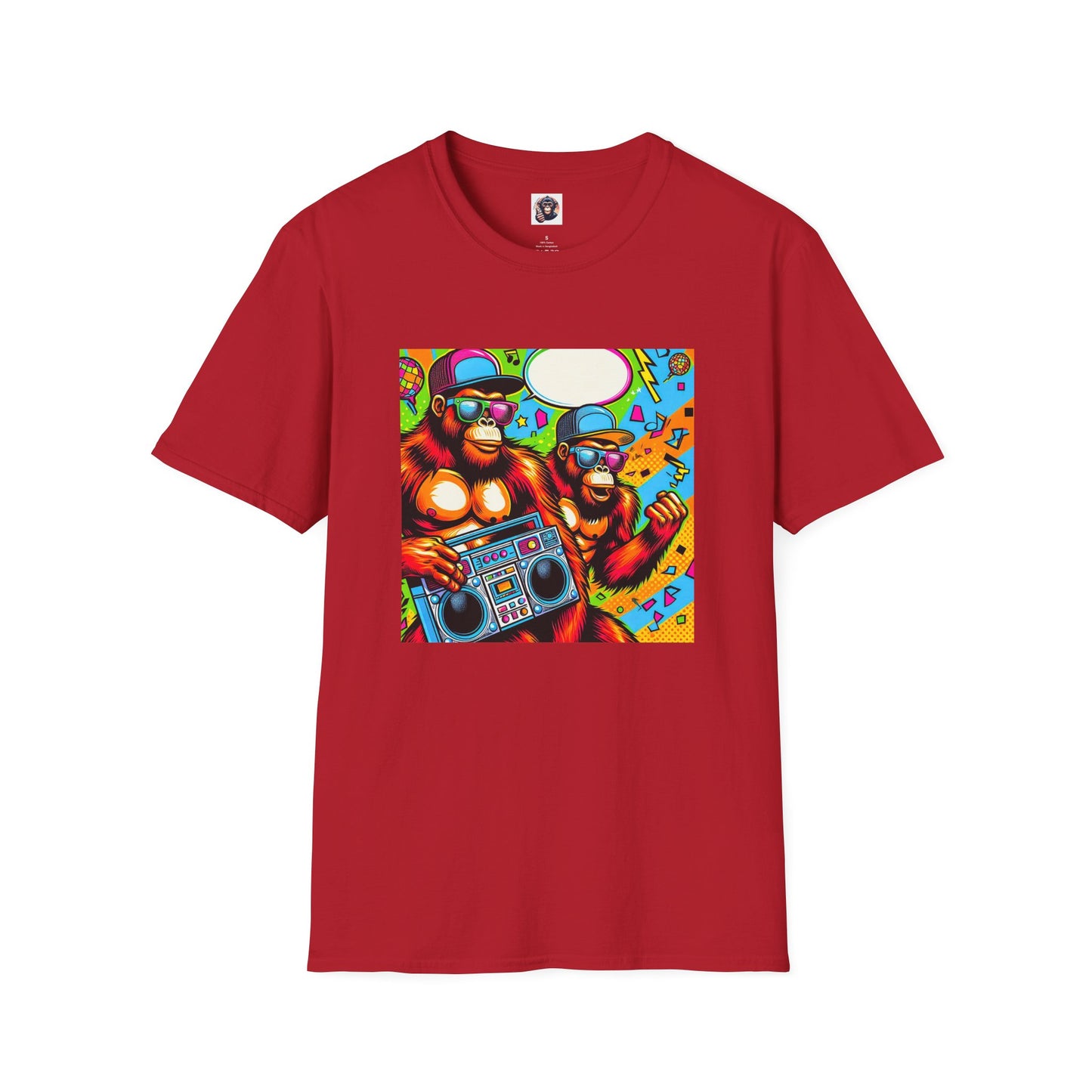Orangutans comic book T-Shirt Printify S Cherry Red