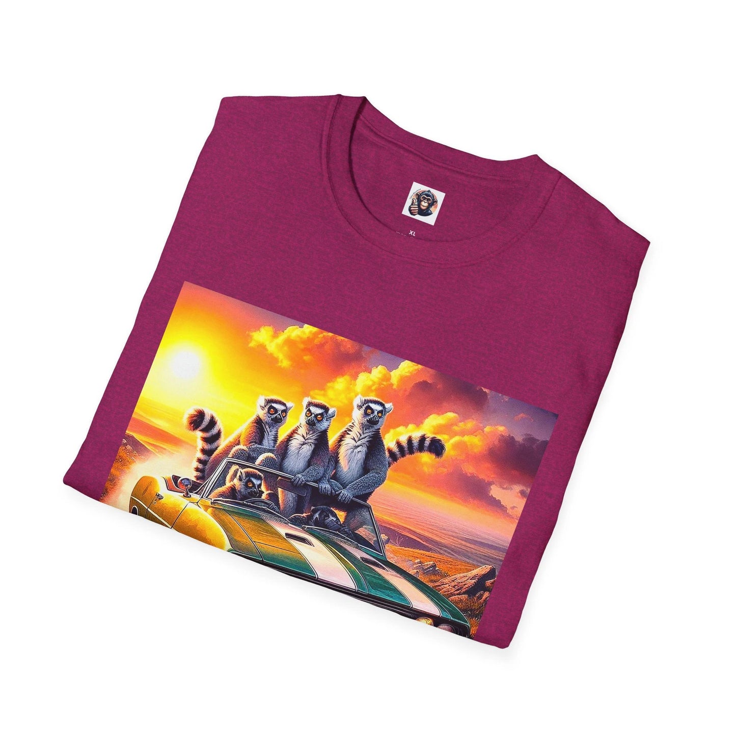 Wacky Lemurs Driving Friends Graphic T Shirt by Lemurs Designs Featuring Colorful Car Adventure Artwork by Printify