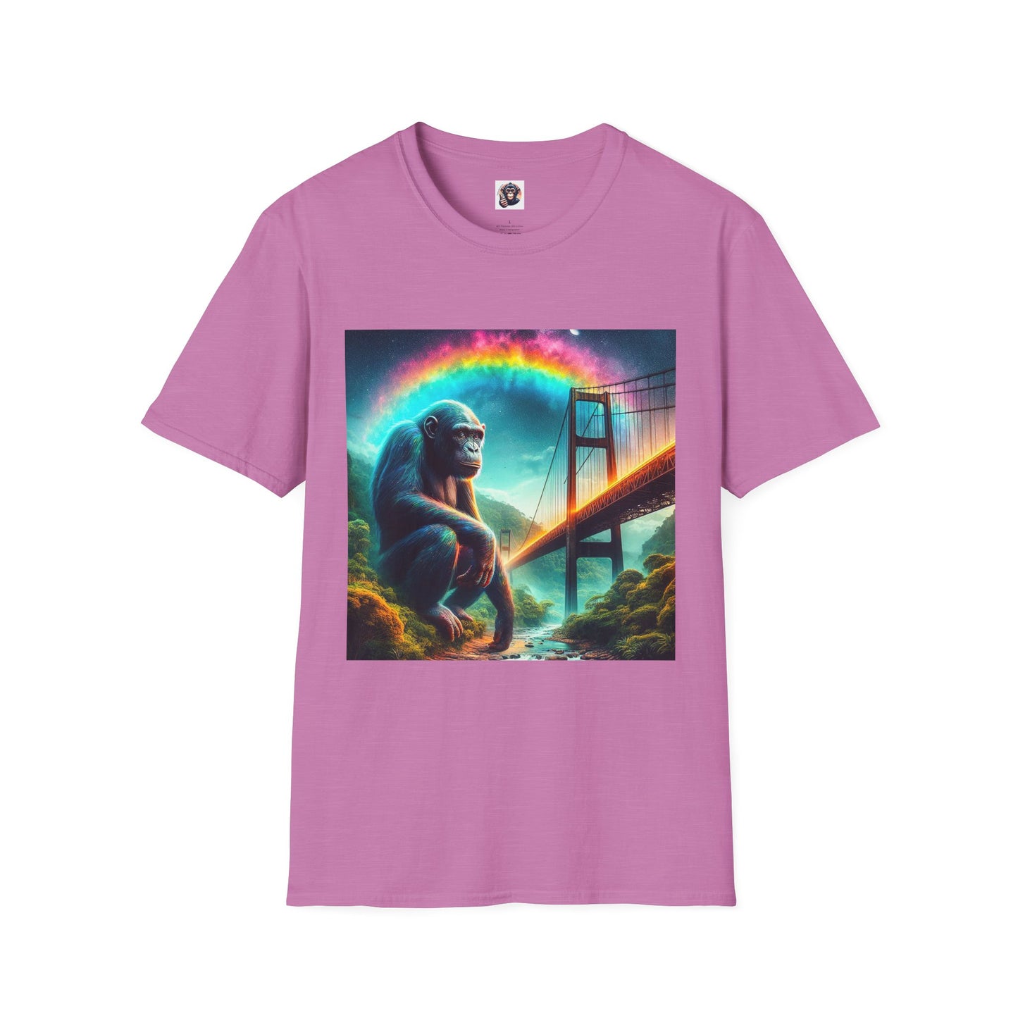 Bonobo rainbow bridge T-Shirt Printify S Heather Radiant Orchid