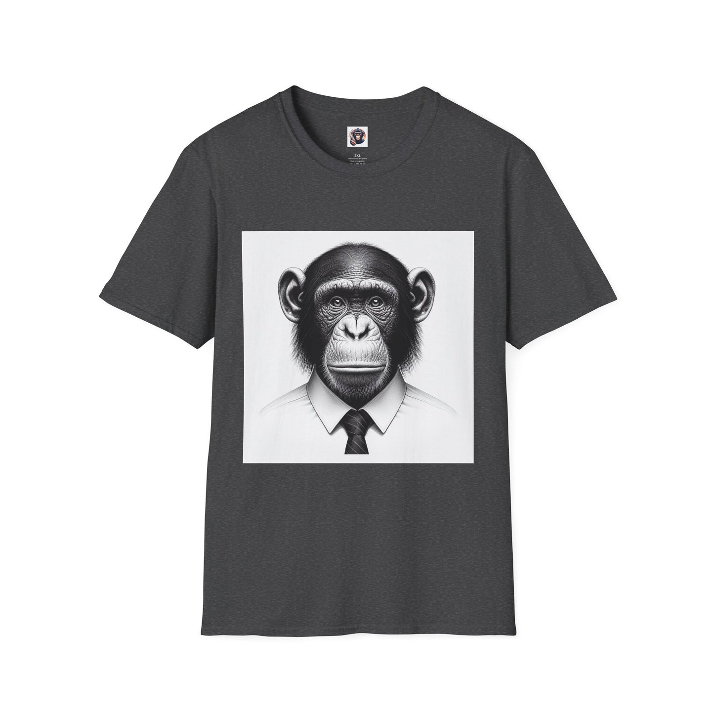 Bonobo business Man T-Shirt Printify XS Dark Heather