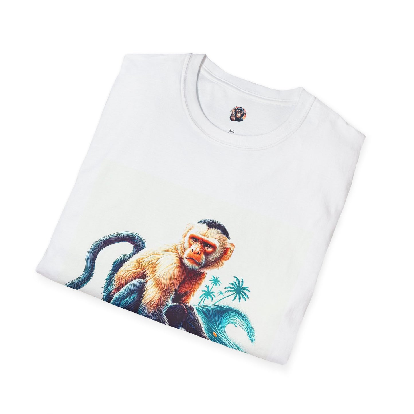 Capuchin Monkey ocean surfer T-Shirt Printify