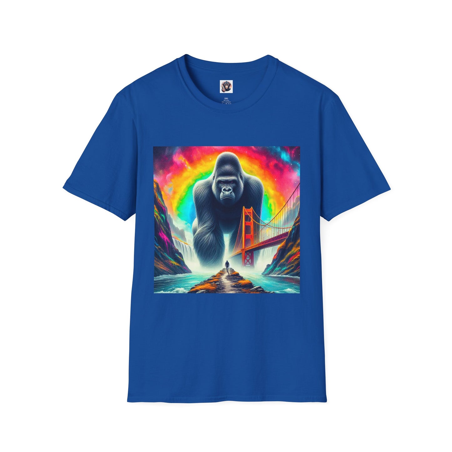 Gorilla attacking city shirt T-Shirt Printify XS Royal