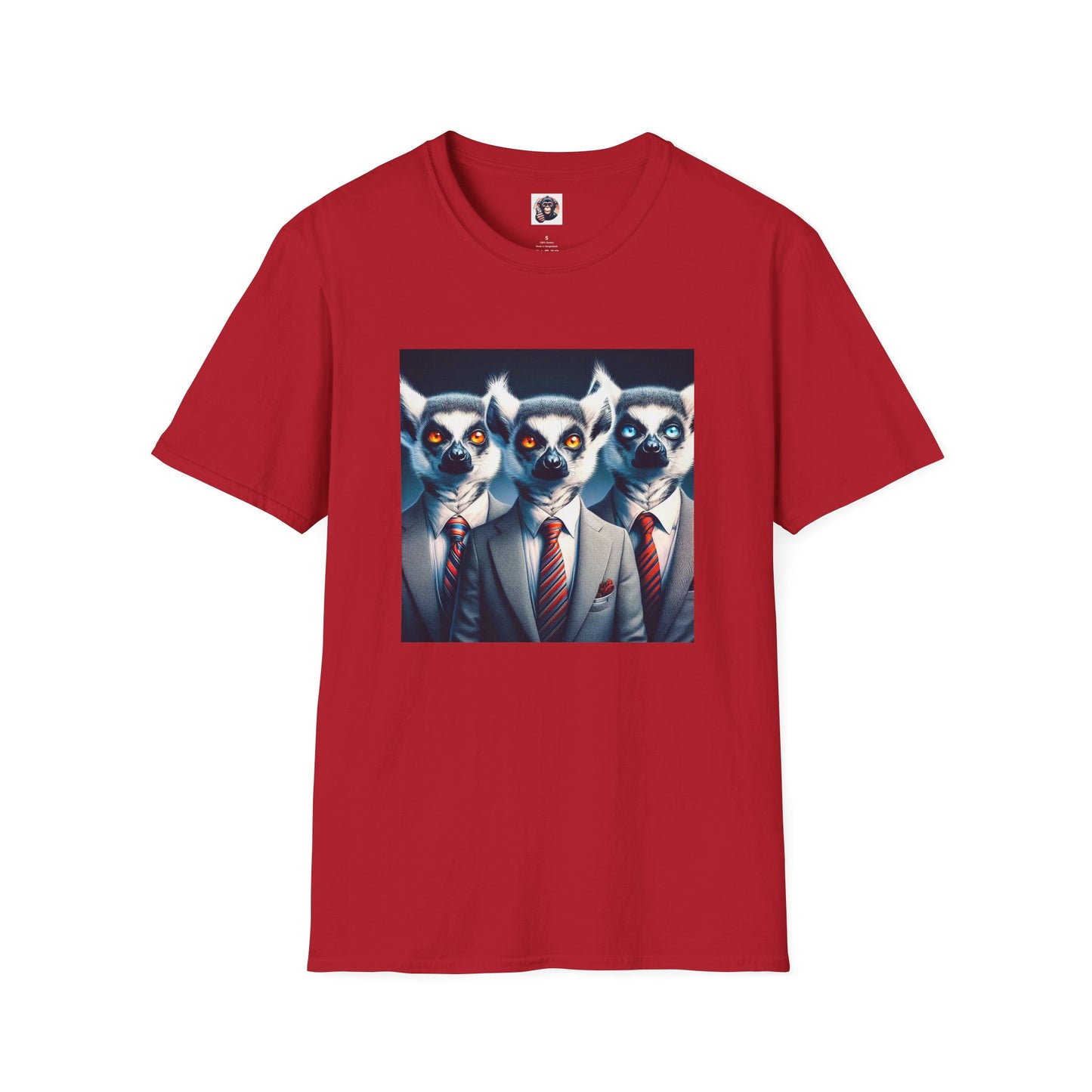 Lemurs business man T-Shirt Printify S Cherry Red