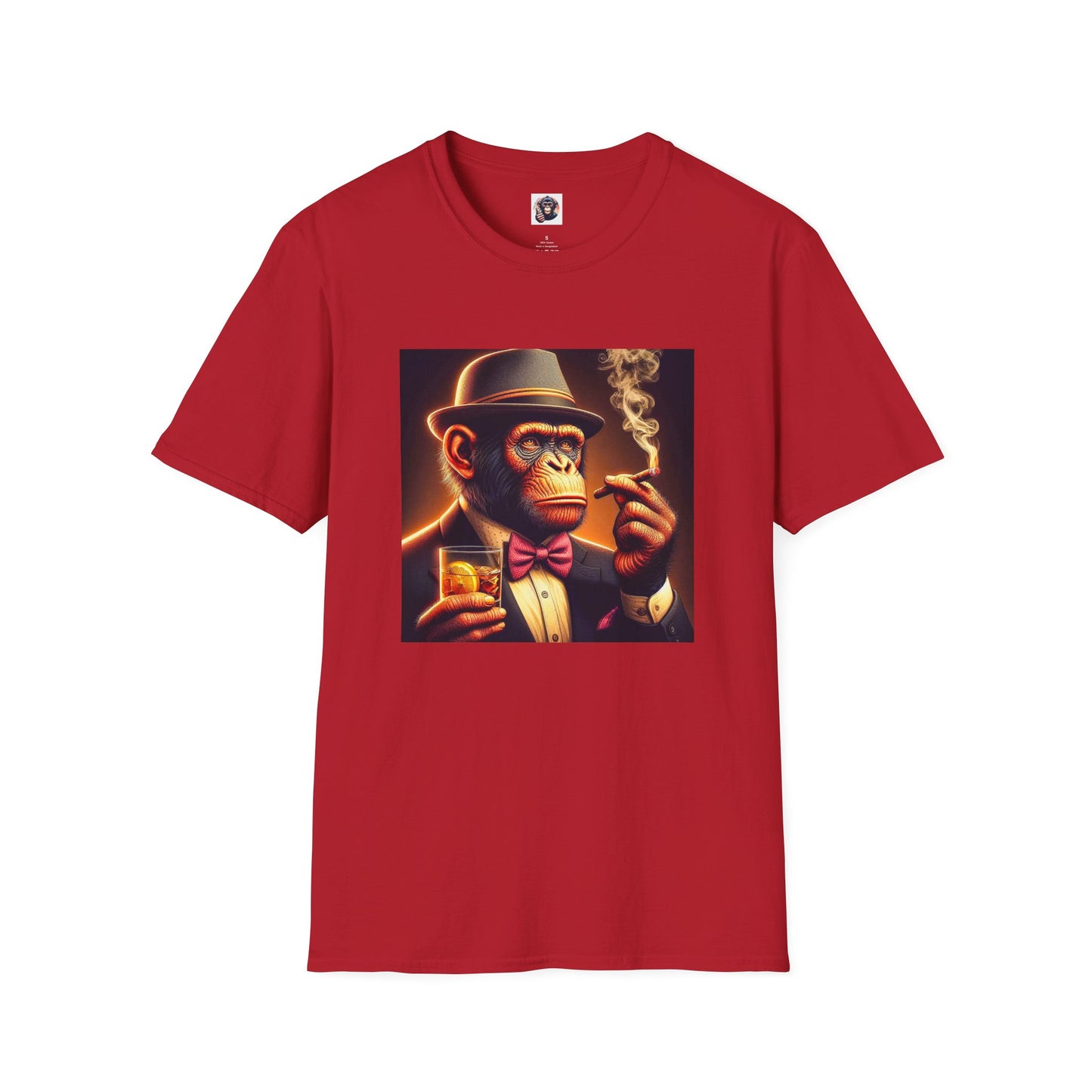 Bonobo whiskey anf cigars T-Shirt Printify S Cherry Red