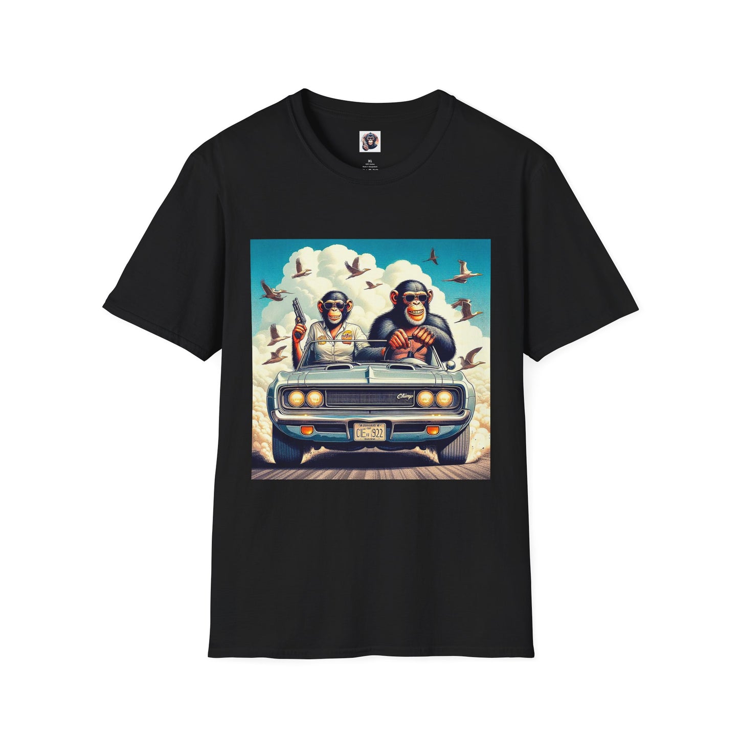 Wacky Chimp driving fun T-Shirt Printify XS Black