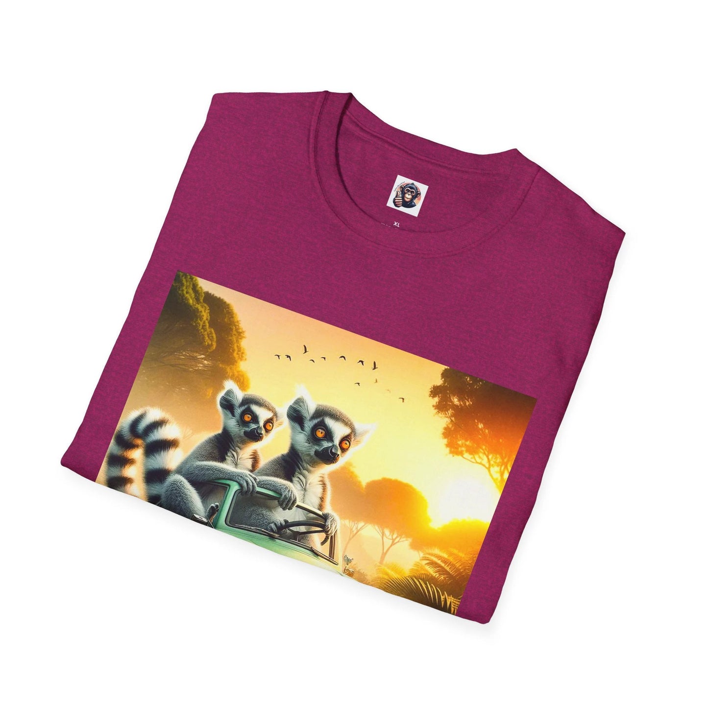 Wacky Lemurs Green Car Graphic T Shirt By Lemurs Designs Unisex Cotton Crew Neck by Printify