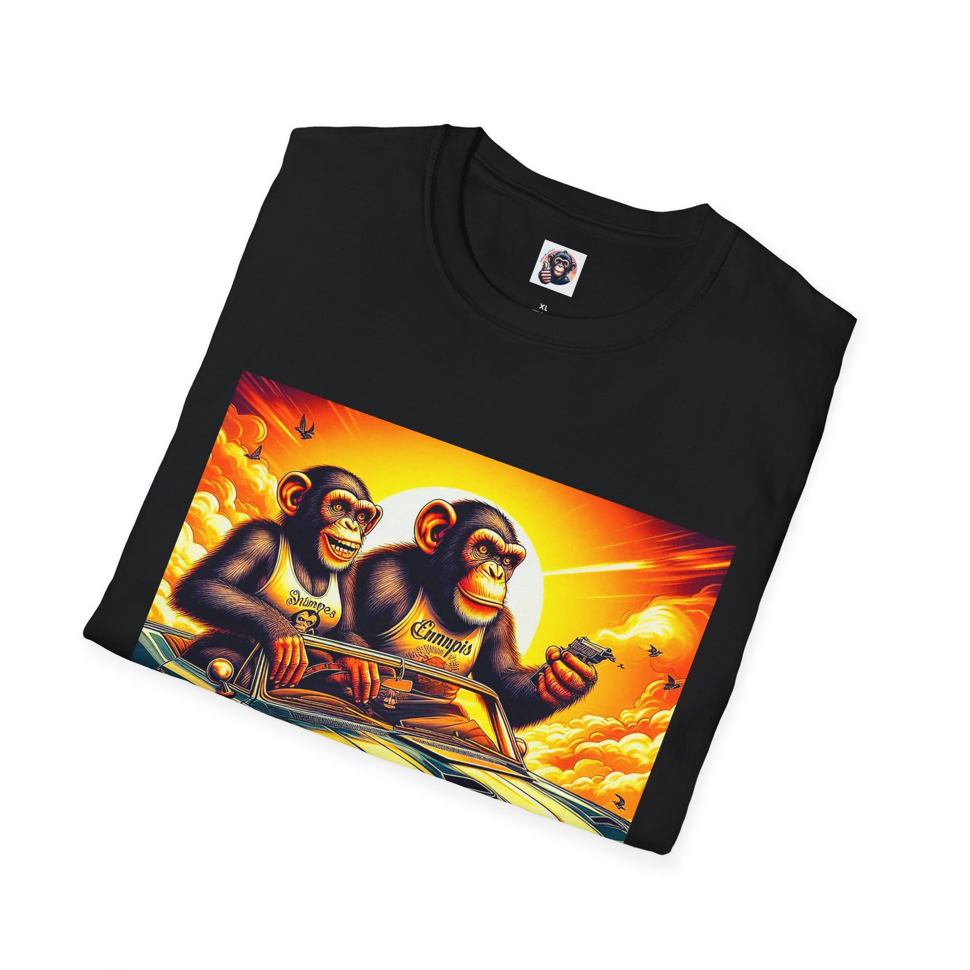 Wacky Chimp car driving T-Shirt Printify