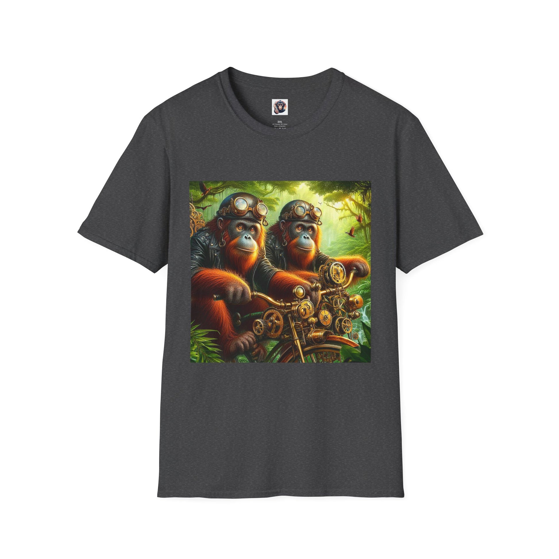 Orangutans steam punk T-Shirt Printify XS Dark Heather