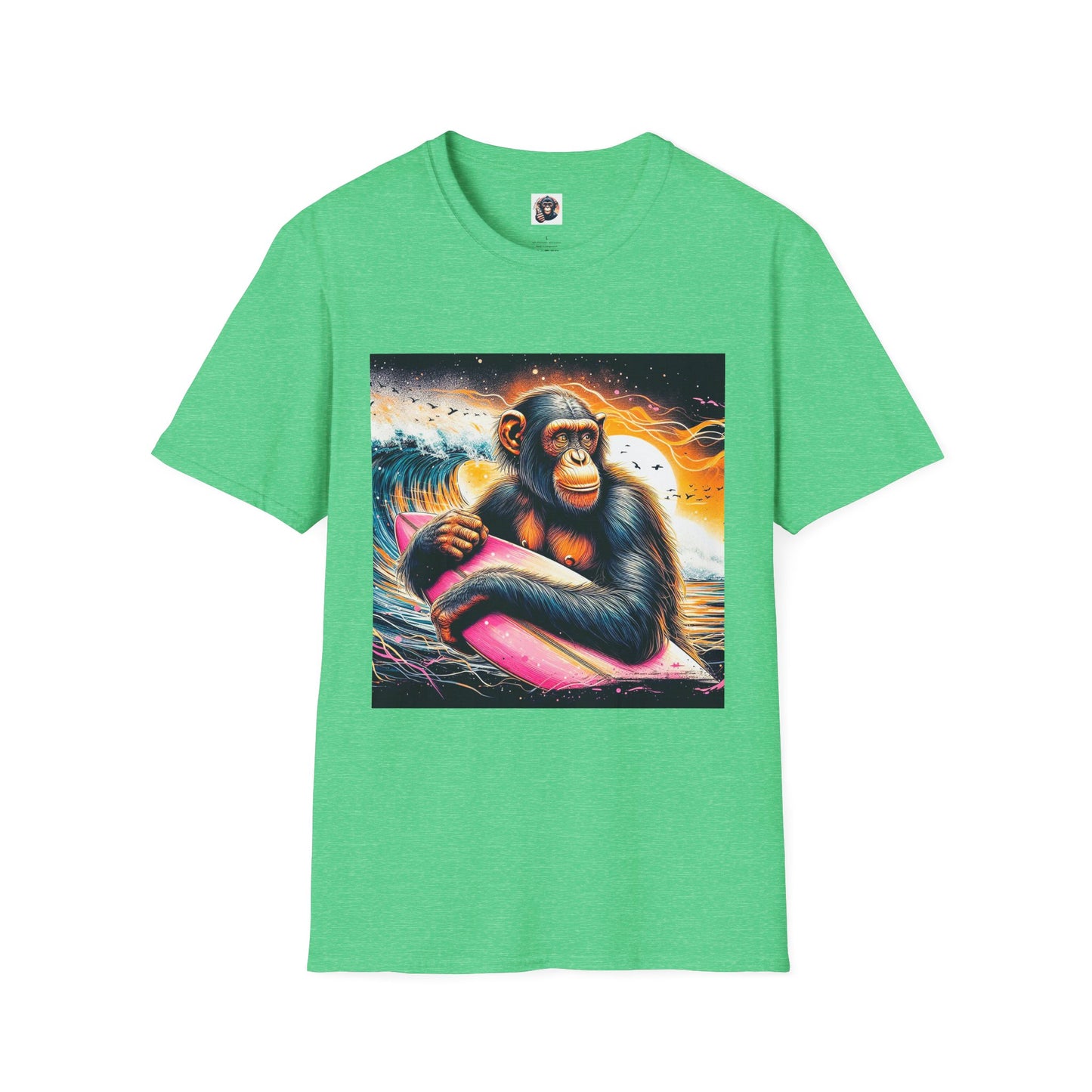 Bonobo surfer T-Shirt Printify S Heather Irish Green