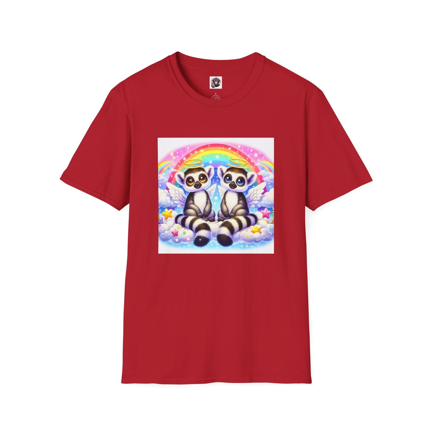 Lemurs rainbow T-Shirt Printify S Cherry Red