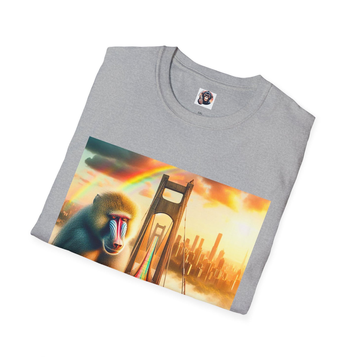 Baboon rainbow bridge T-Shirt Printify