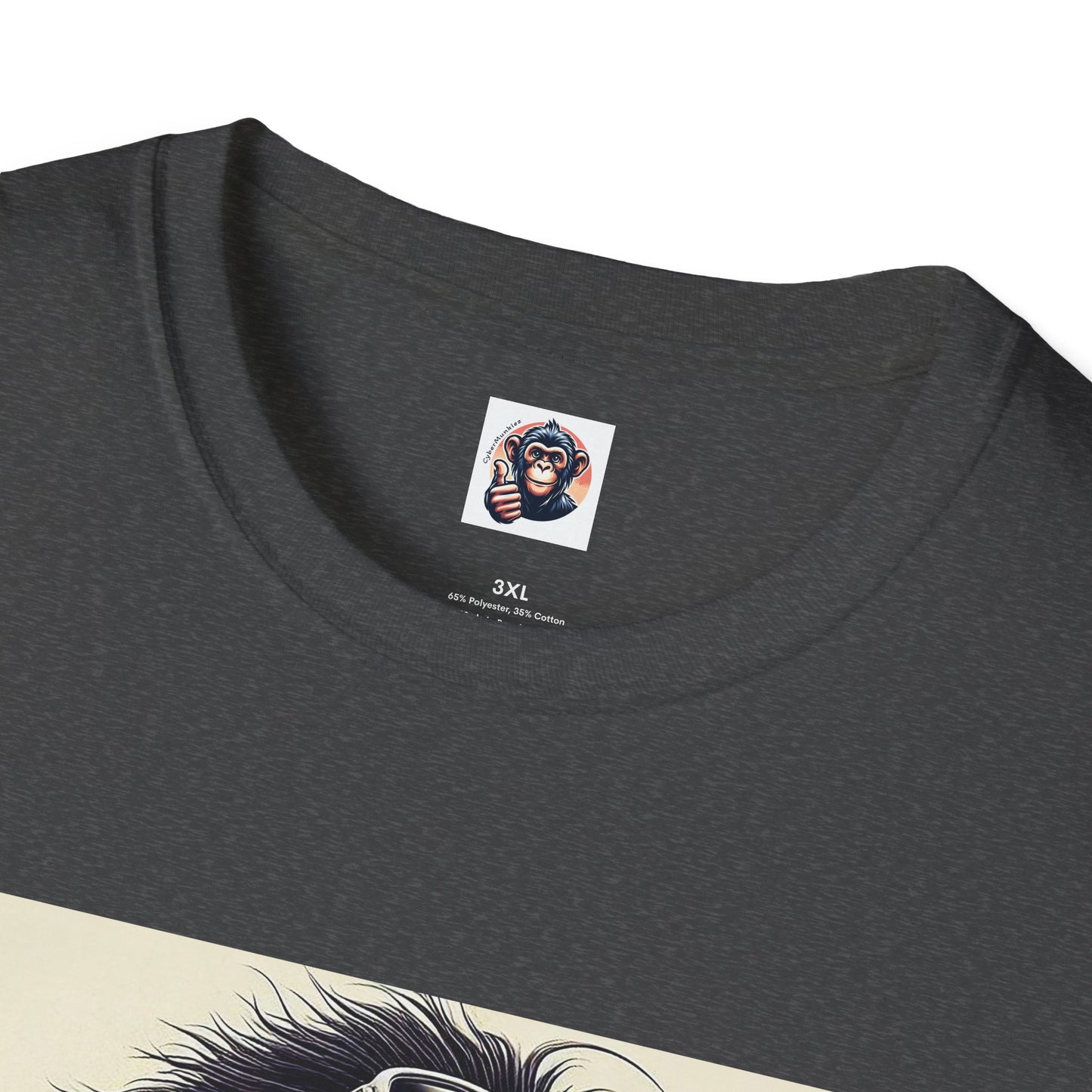 Baboon black and white surfer T-Shirt Printify